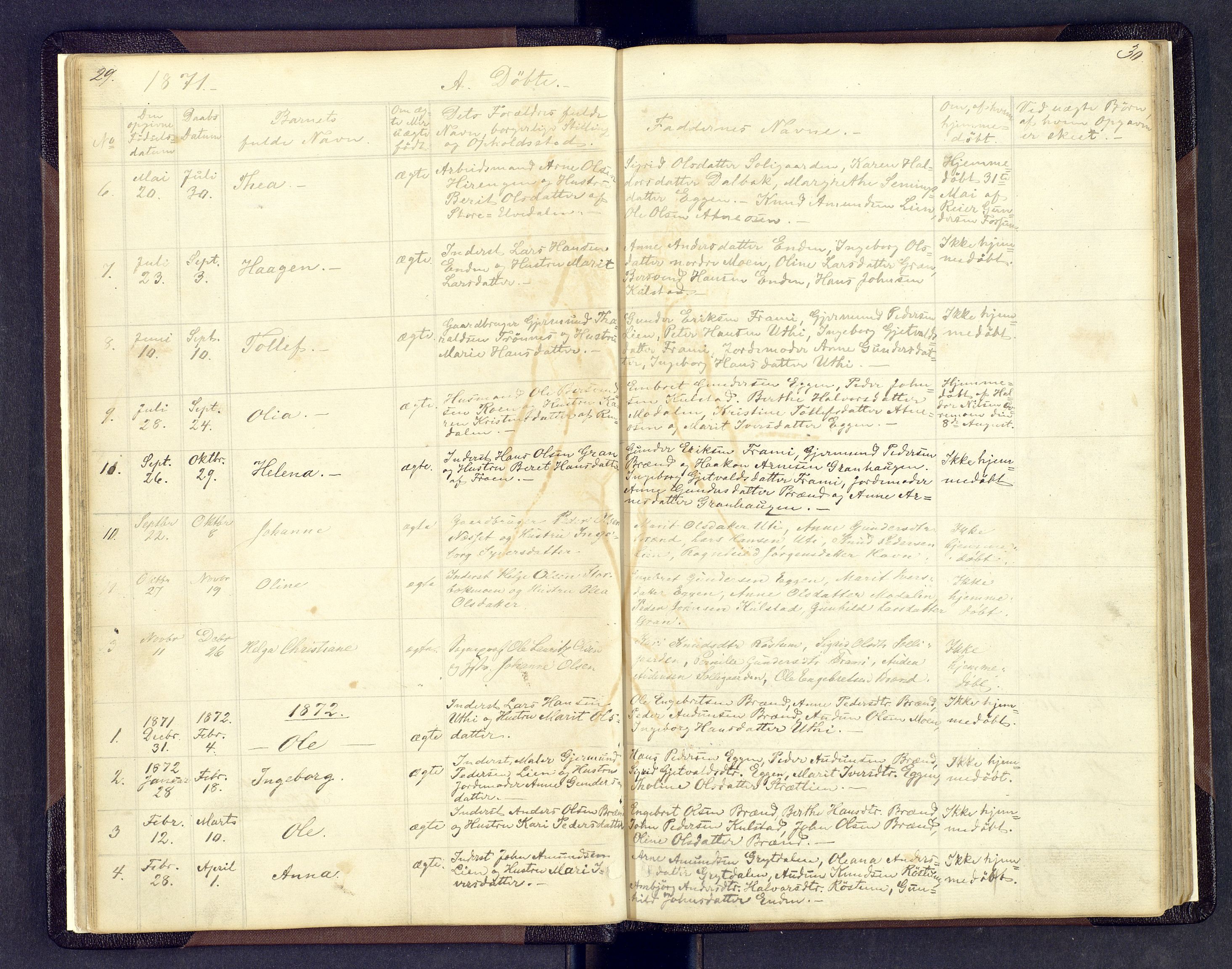 Sollia prestekontor, SAH/PREST-050/H/Ha/Hab/L0001: Parish register (copy) no. 1, 1862-1879, p. 29-30