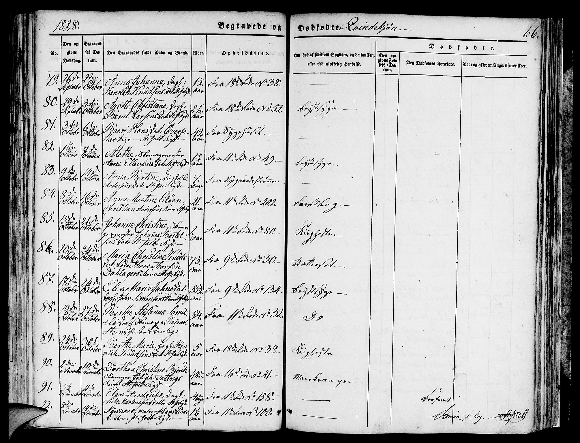 Domkirken sokneprestembete, SAB/A-74801/H/Hab/L0006: Parish register (copy) no. A 6, 1827-1834, p. 66