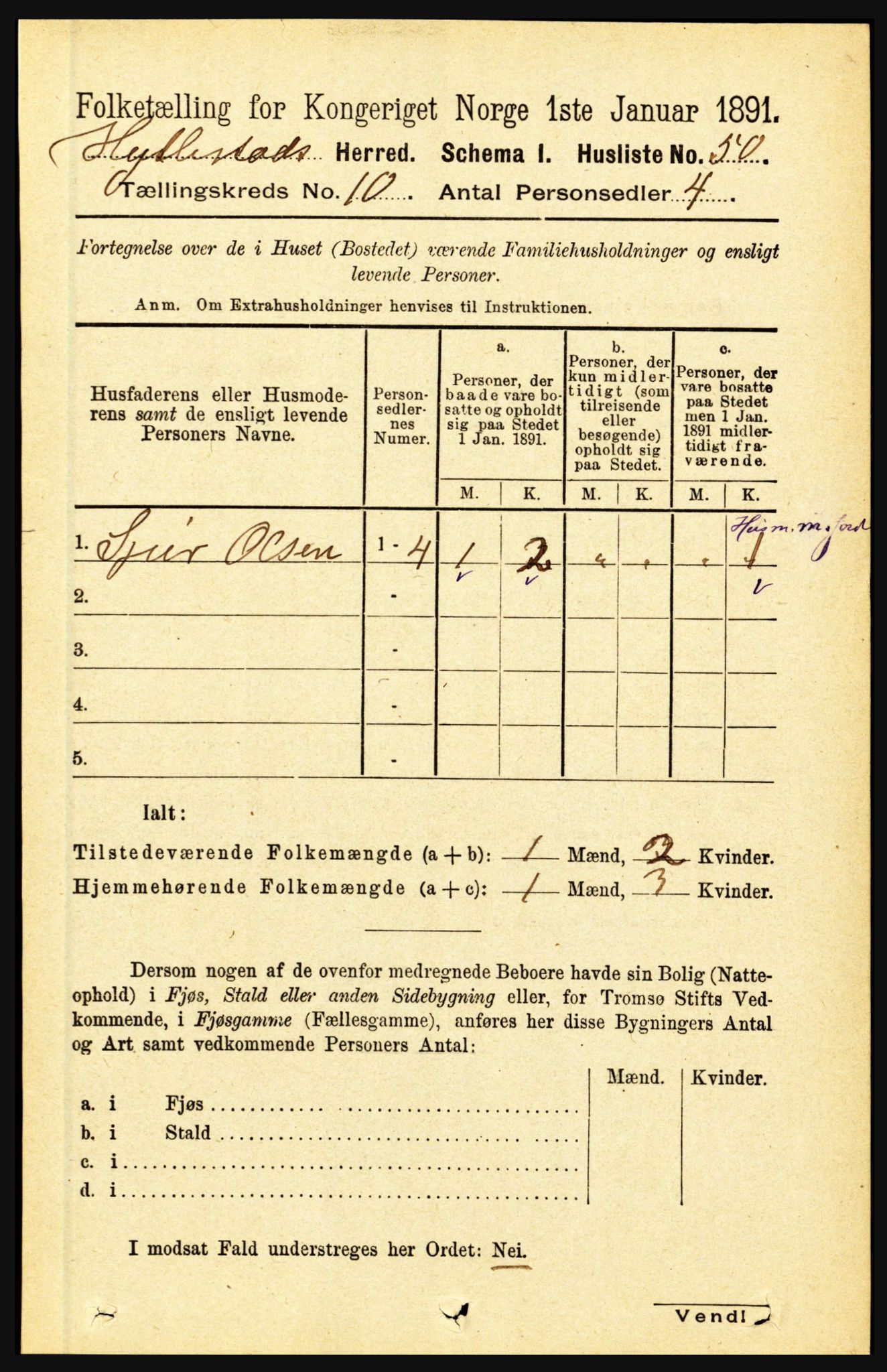 RA, 1891 census for 1413 Hyllestad, 1891, p. 1672