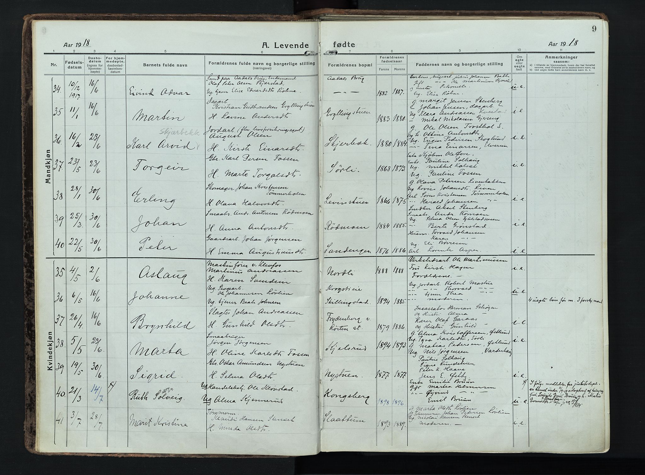 Løten prestekontor, AV/SAH-PREST-022/K/Ka/L0012: Parish register (official) no. 12, 1918-1926, p. 9