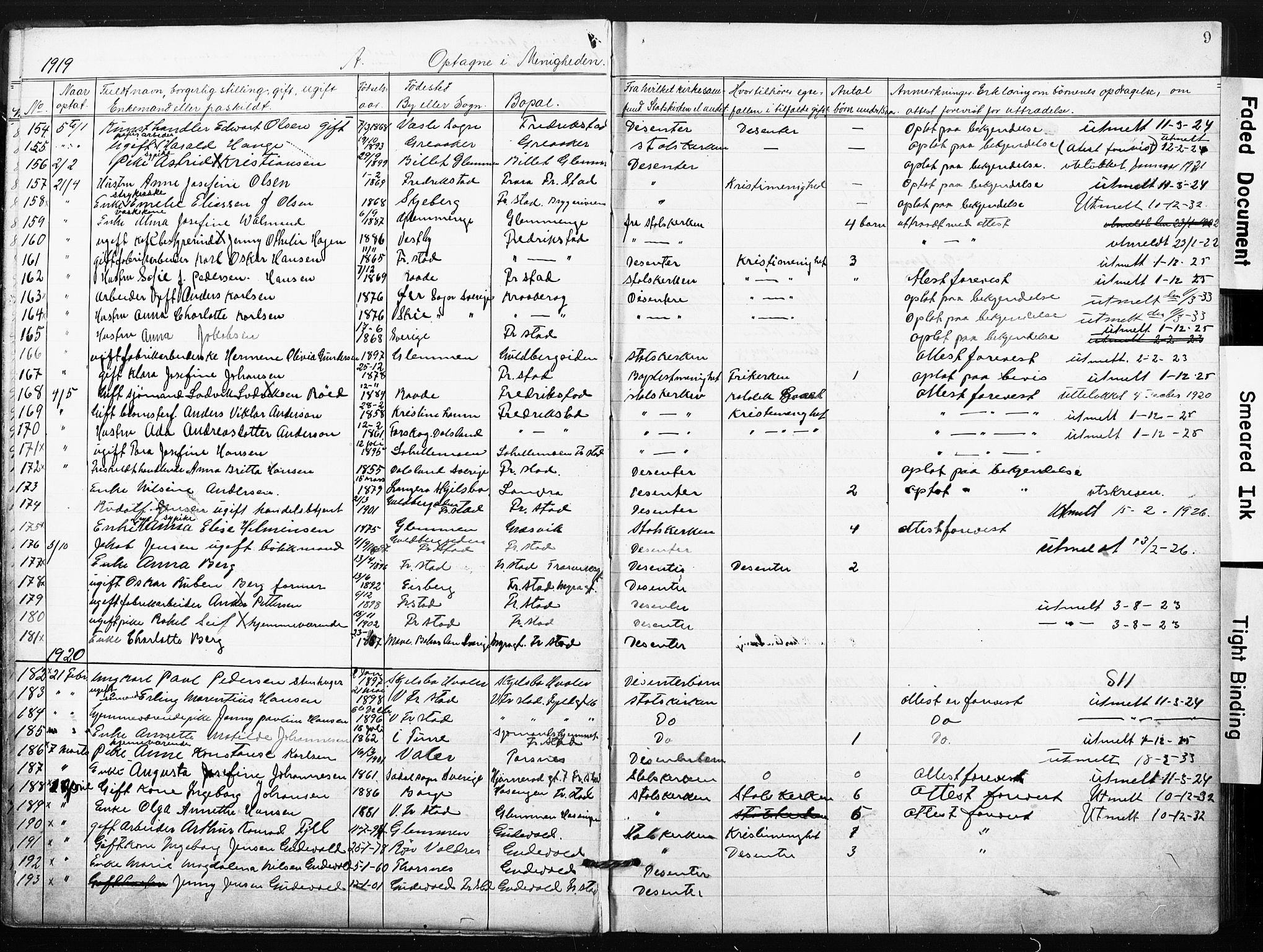 Kristi menighet Fredrikstad , AV/SAO-PAO-0231/A/L0002: Dissenter register no. 2, 1904-1932, p. 9