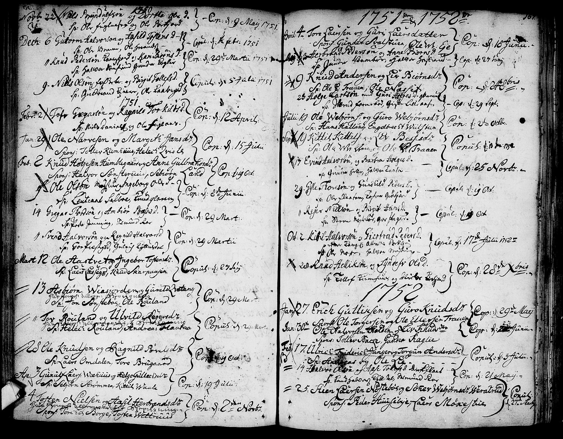 Rollag kirkebøker, SAKO/A-240/F/Fa/L0003: Parish register (official) no. I 3, 1743-1778, p. 167