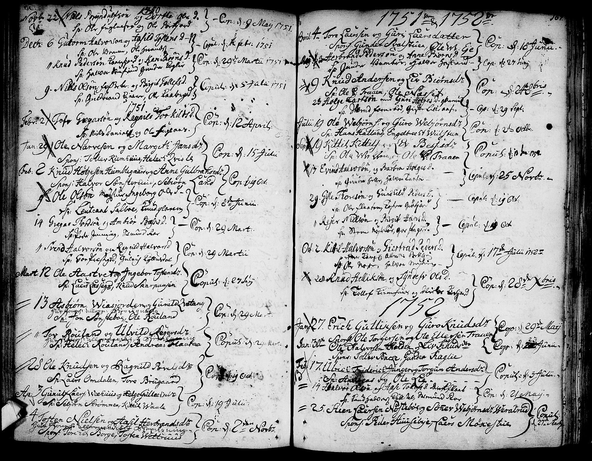 Rollag kirkebøker, AV/SAKO-A-240/F/Fa/L0003: Parish register (official) no. I 3, 1743-1778, p. 167