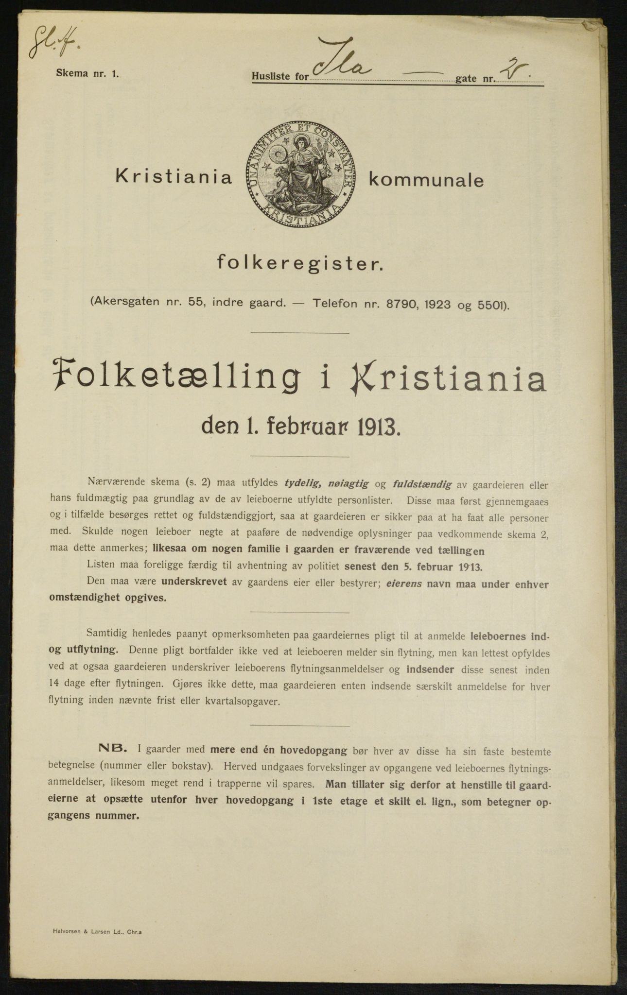 OBA, Municipal Census 1913 for Kristiania, 1913, p. 42974