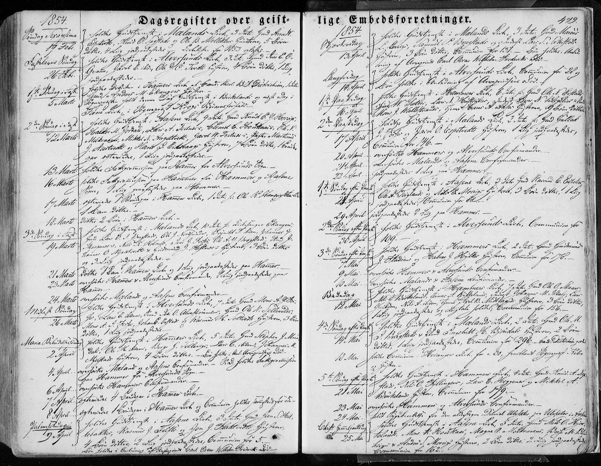 Hamre sokneprestembete, AV/SAB-A-75501/H/Ha/Haa/Haaa/L0013: Parish register (official) no. A 13, 1846-1857, p. 479