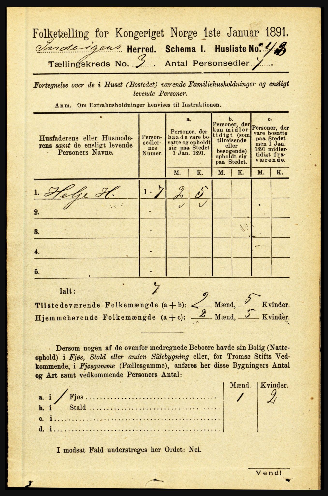 RA, 1891 census for 1447 Innvik, 1891, p. 1022