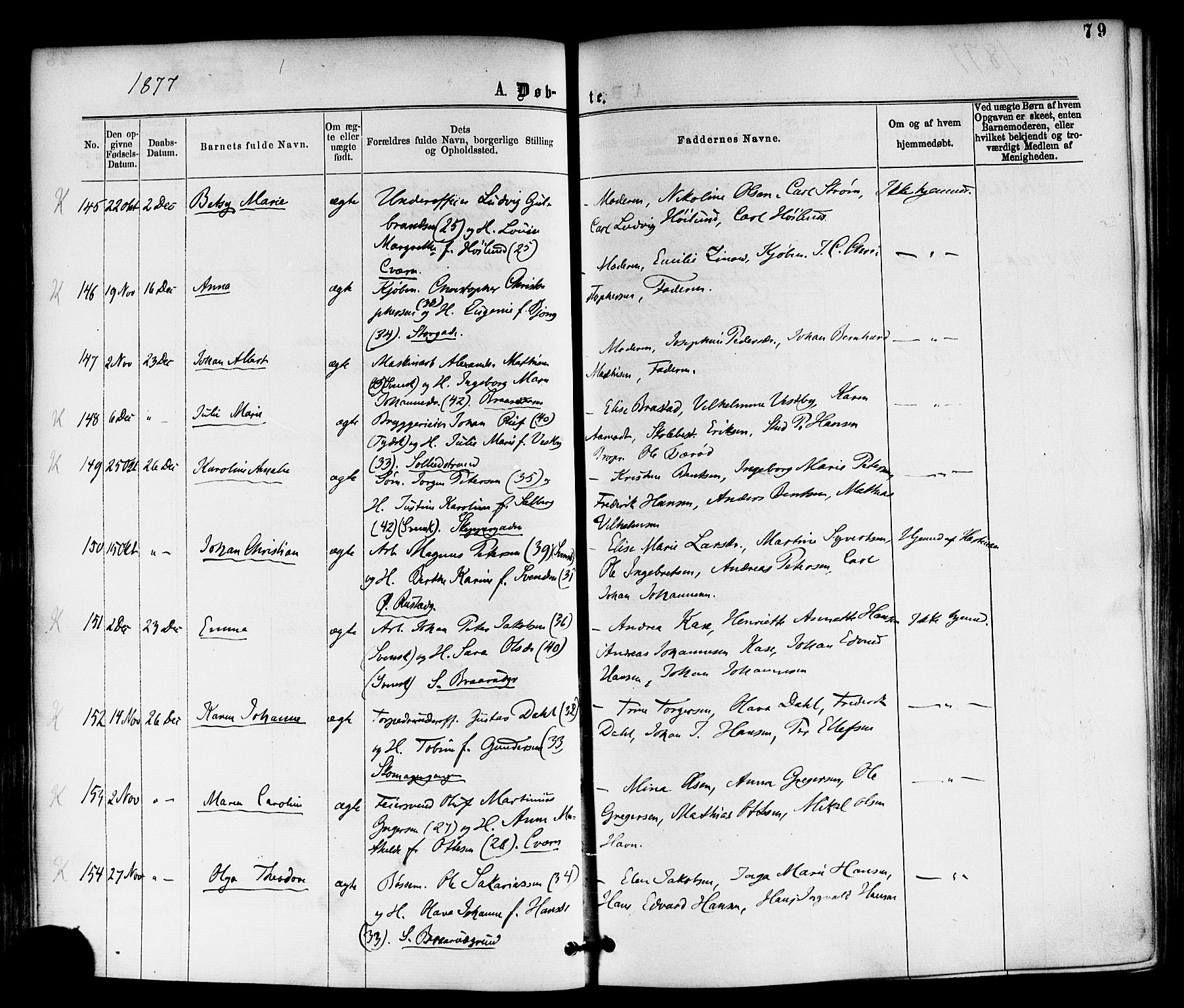 Horten kirkebøker, AV/SAKO-A-348/F/Fa/L0002: Parish register (official) no. 2, 1872-1877, p. 79