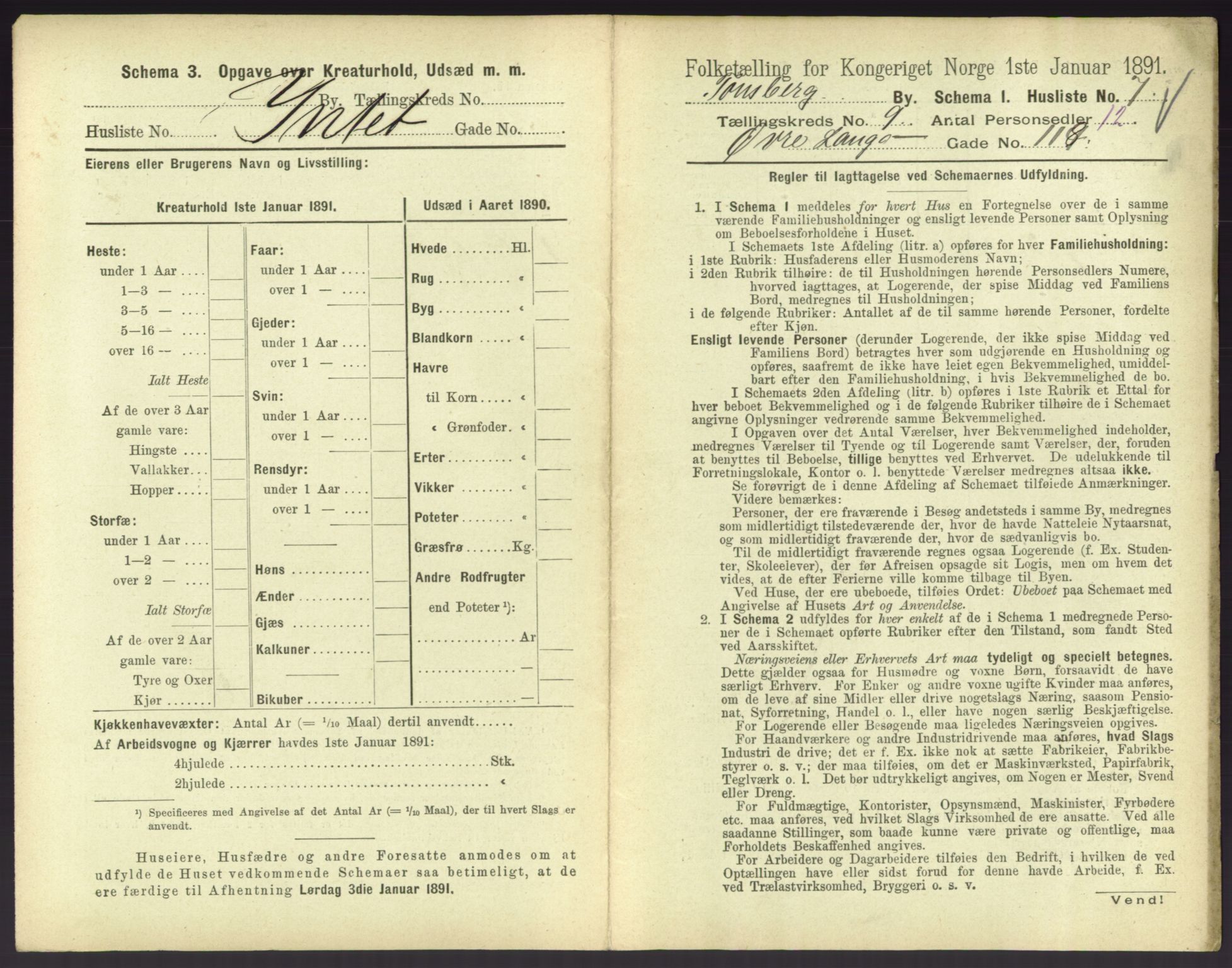 RA, 1891 census for 0705 Tønsberg, 1891, p. 374