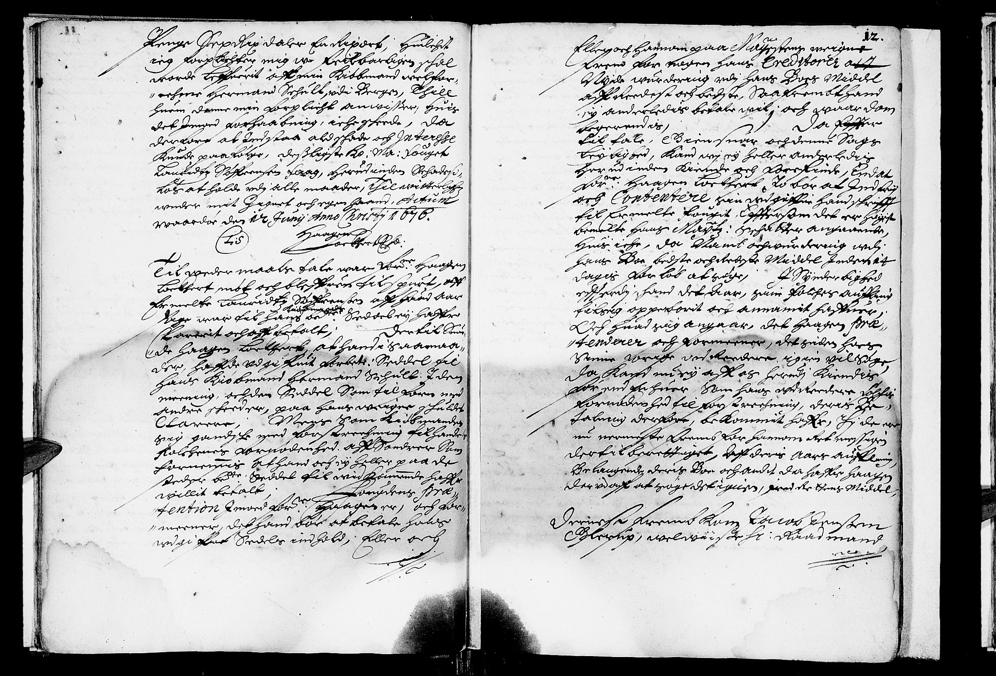 Finnmark sorenskriveri, AV/SATØ-S-0053/F/Fa/L0015: Justisprotokoller, 1677-1678, p. 11b-12a