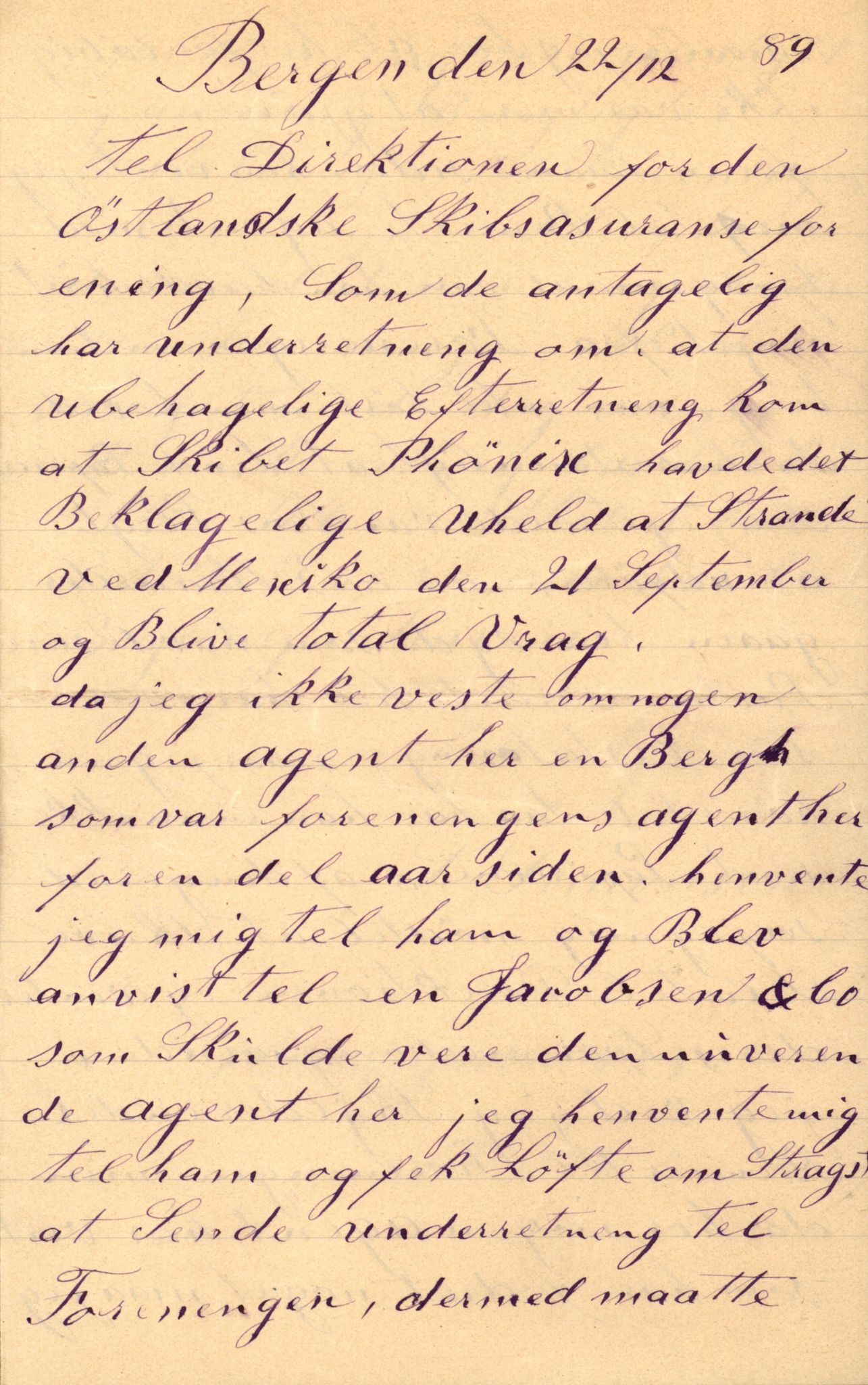 Pa 63 - Østlandske skibsassuranceforening, VEMU/A-1079/G/Ga/L0024/0001: Havaridokumenter / Norrøna, Phønic, Monark, Johan Dahll, Josephine, 1889, p. 26