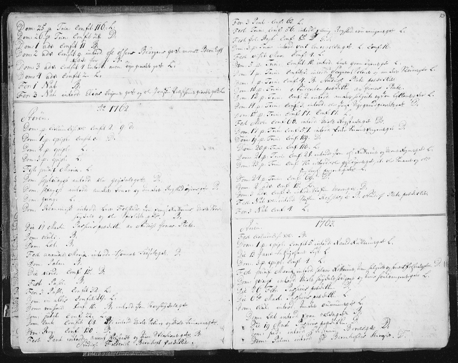 Ministerialprotokoller, klokkerbøker og fødselsregistre - Sør-Trøndelag, SAT/A-1456/687/L0991: Parish register (official) no. 687A02, 1747-1790, p. 13