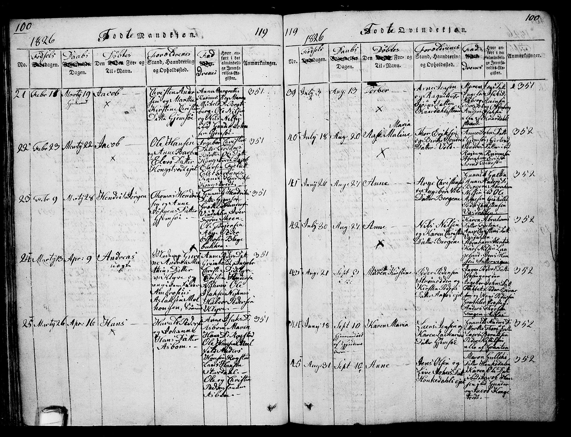 Solum kirkebøker, AV/SAKO-A-306/G/Ga/L0001: Parish register (copy) no. I 1, 1814-1833, p. 100