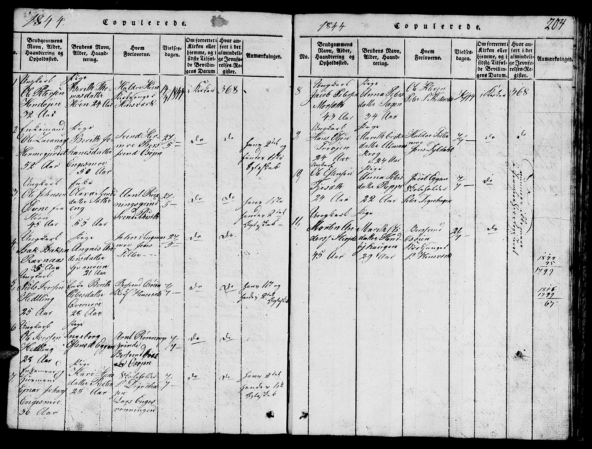 Ministerialprotokoller, klokkerbøker og fødselsregistre - Sør-Trøndelag, AV/SAT-A-1456/688/L1026: Parish register (copy) no. 688C01, 1817-1860, p. 204