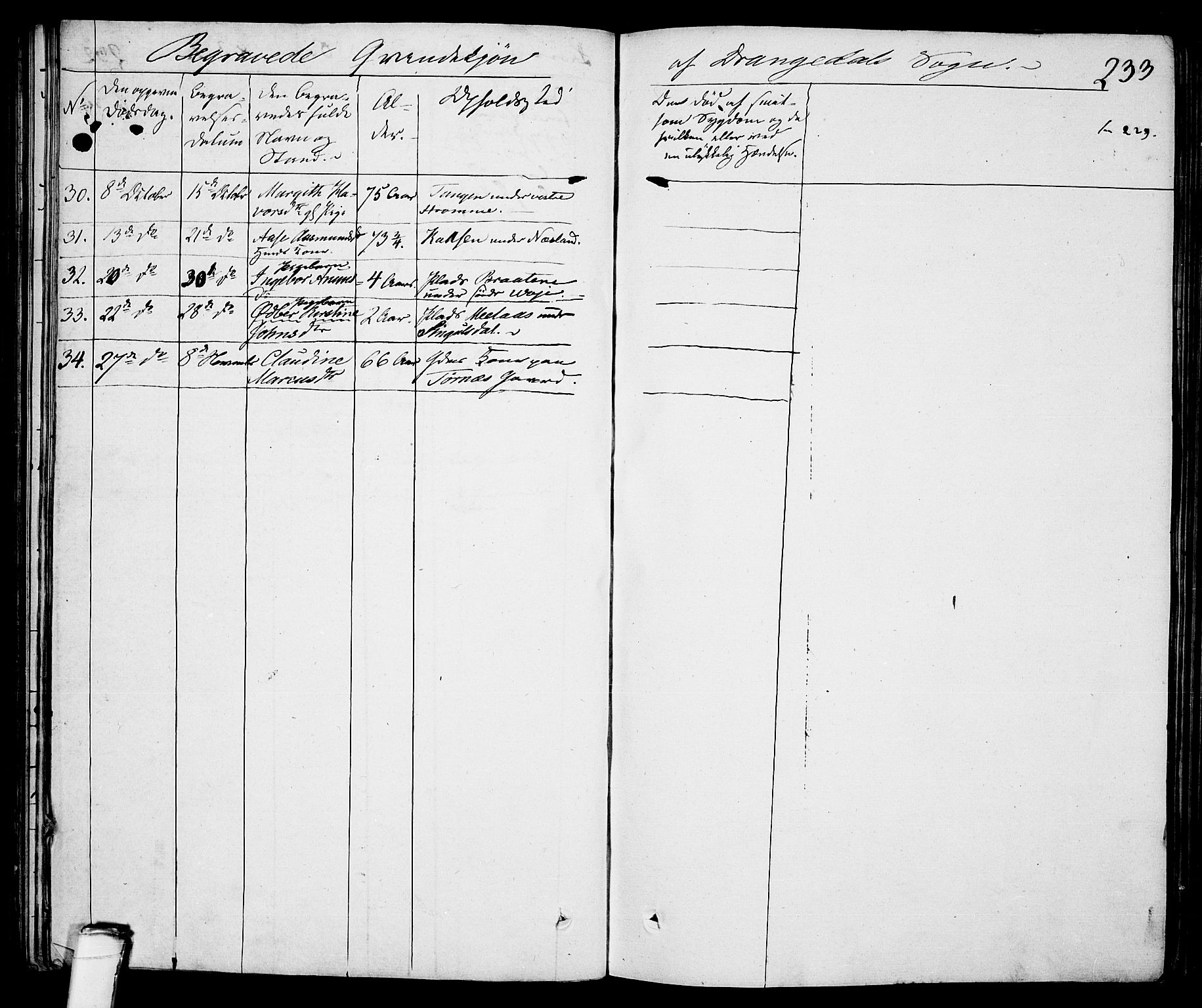 Drangedal kirkebøker, SAKO/A-258/F/Fa/L0006: Parish register (official) no. 6, 1831-1837, p. 233