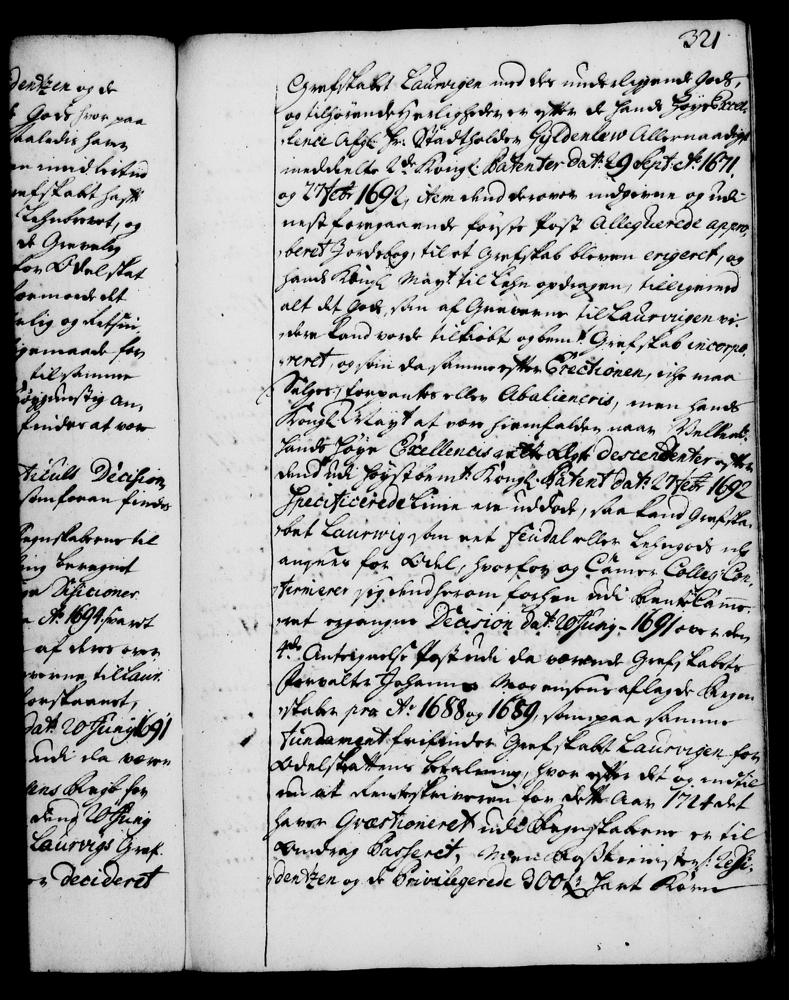 Rentekammeret, Kammerkanselliet, RA/EA-3111/G/Gg/Gga/L0002: Norsk ekspedisjonsprotokoll med register (merket RK 53.2), 1723-1727, p. 321