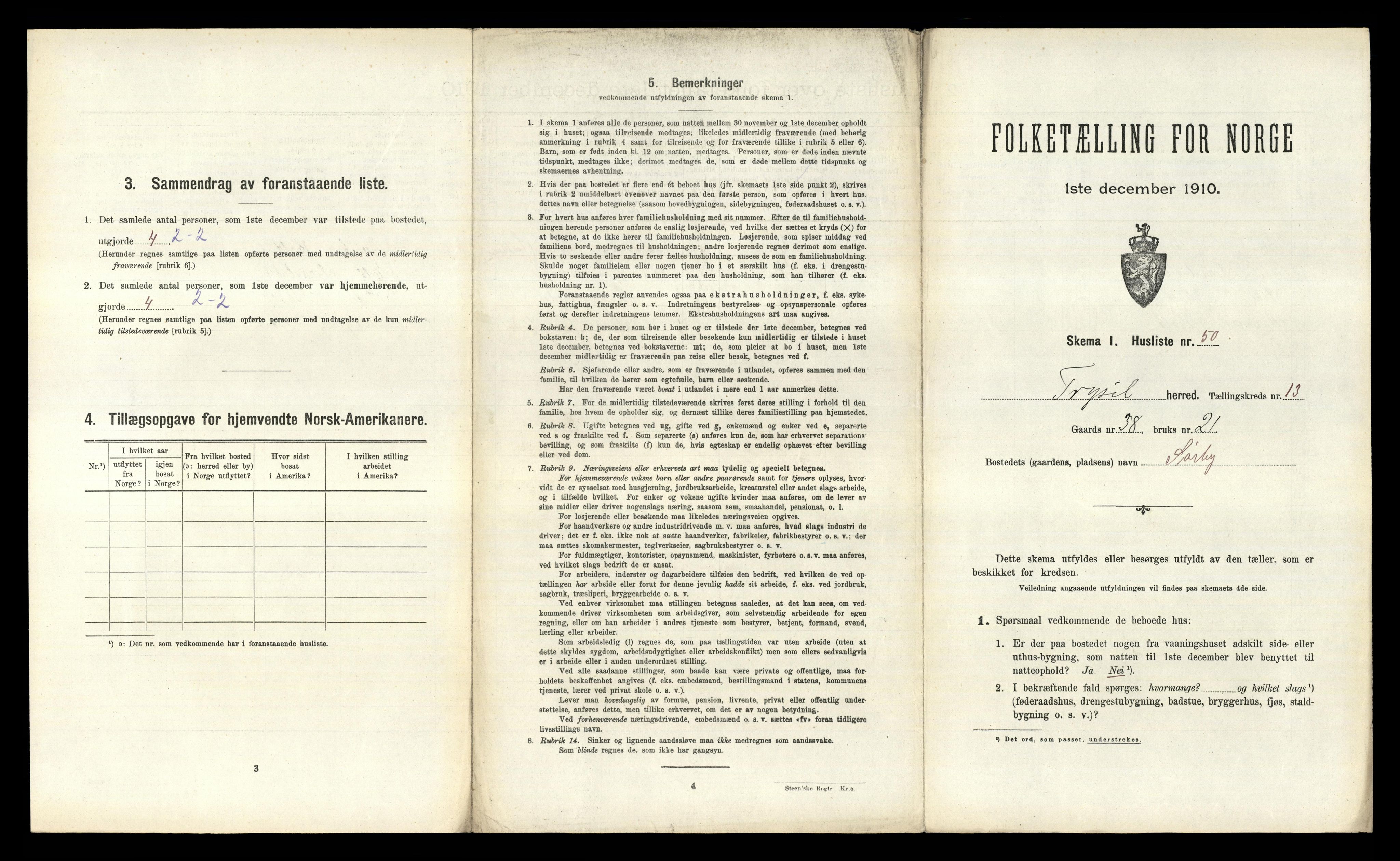 RA, 1910 census for Trysil, 1910, p. 1757