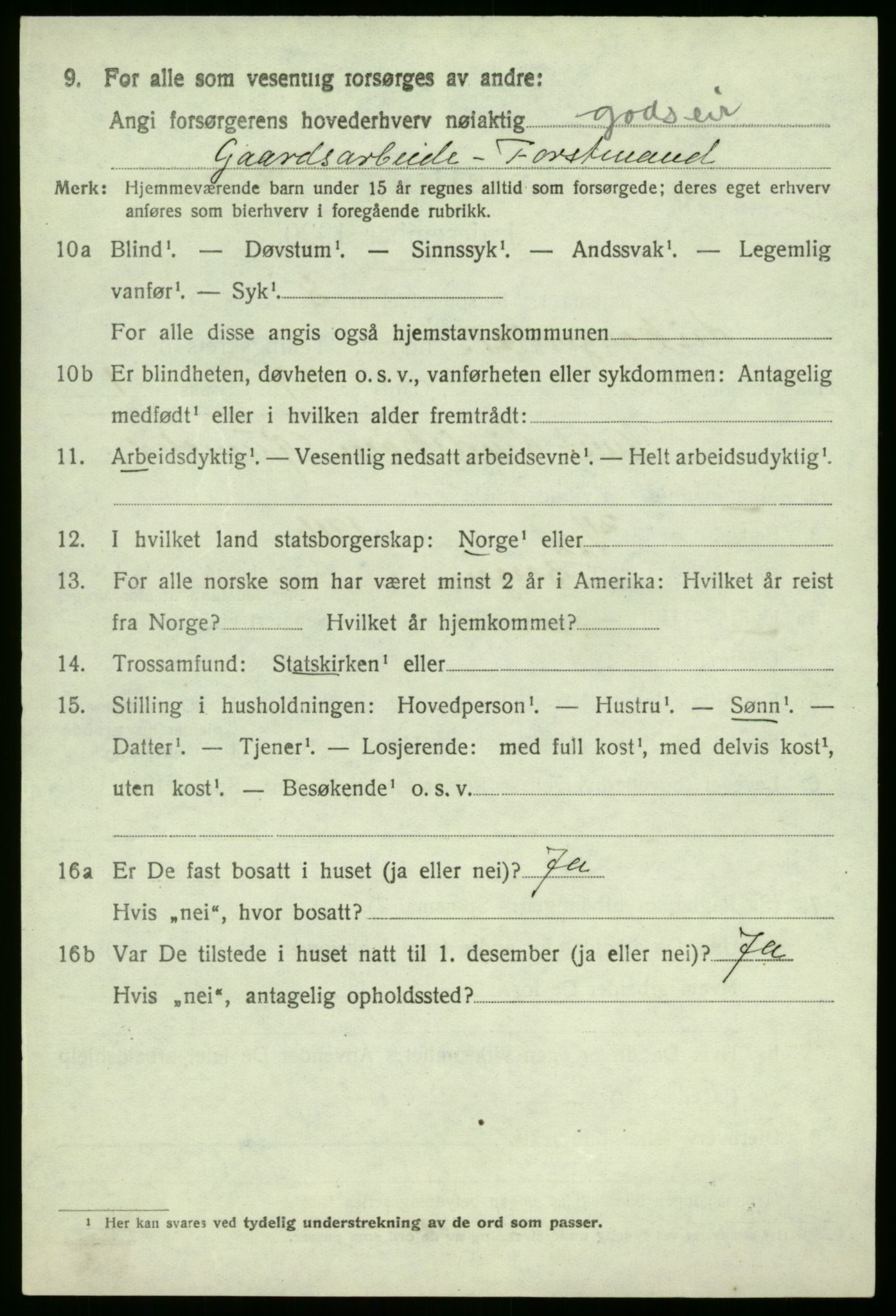 SAB, 1920 census for Leikanger, 1920, p. 3599