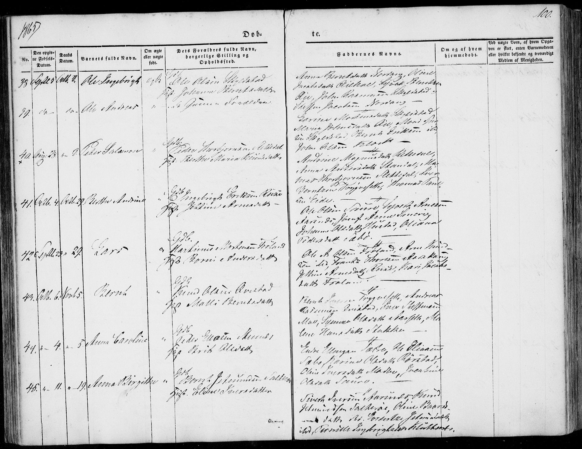 Ministerialprotokoller, klokkerbøker og fødselsregistre - Møre og Romsdal, AV/SAT-A-1454/515/L0209: Parish register (official) no. 515A05, 1847-1868, p. 100