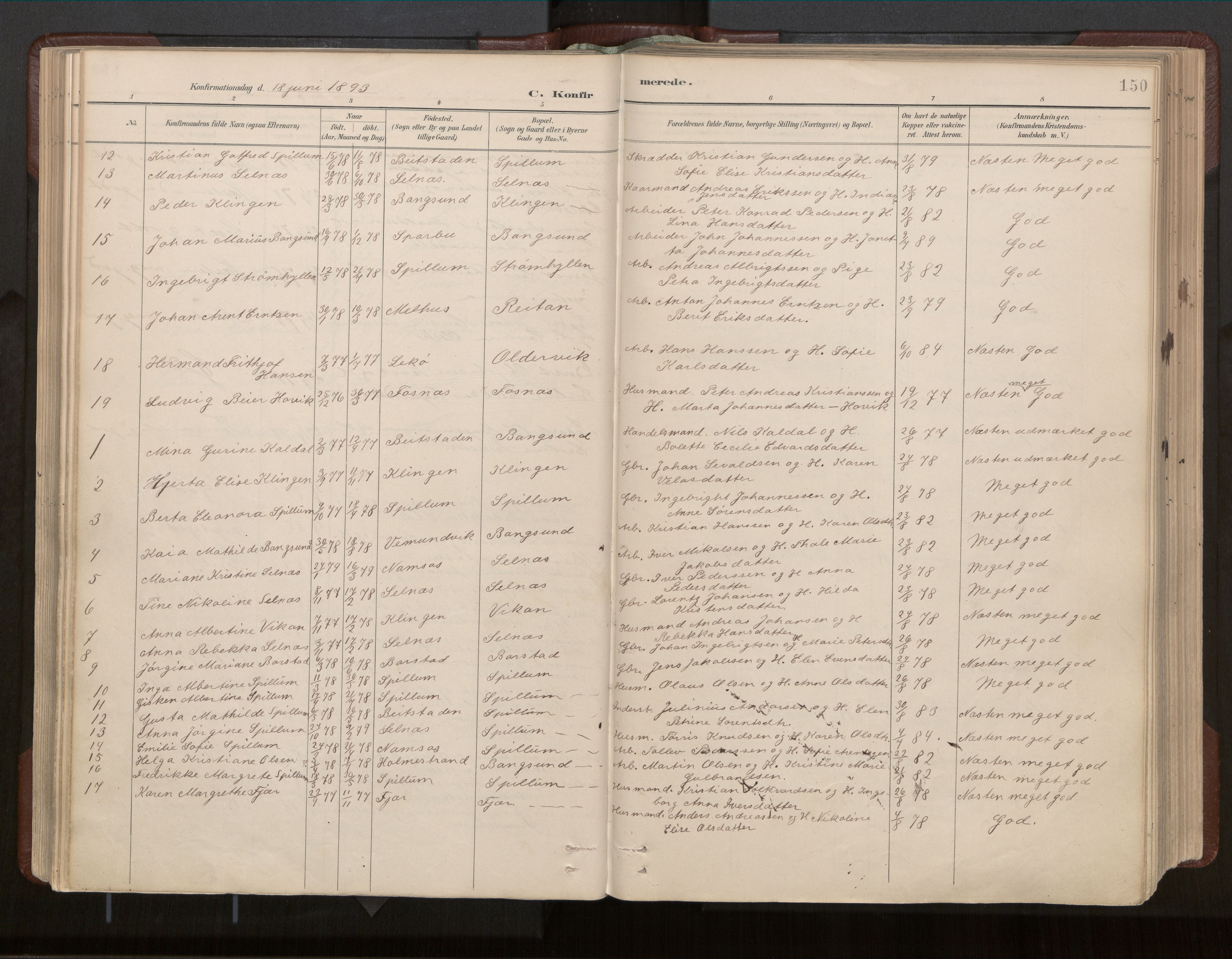 Ministerialprotokoller, klokkerbøker og fødselsregistre - Nord-Trøndelag, SAT/A-1458/770/L0589: Parish register (official) no. 770A03, 1887-1929, p. 150