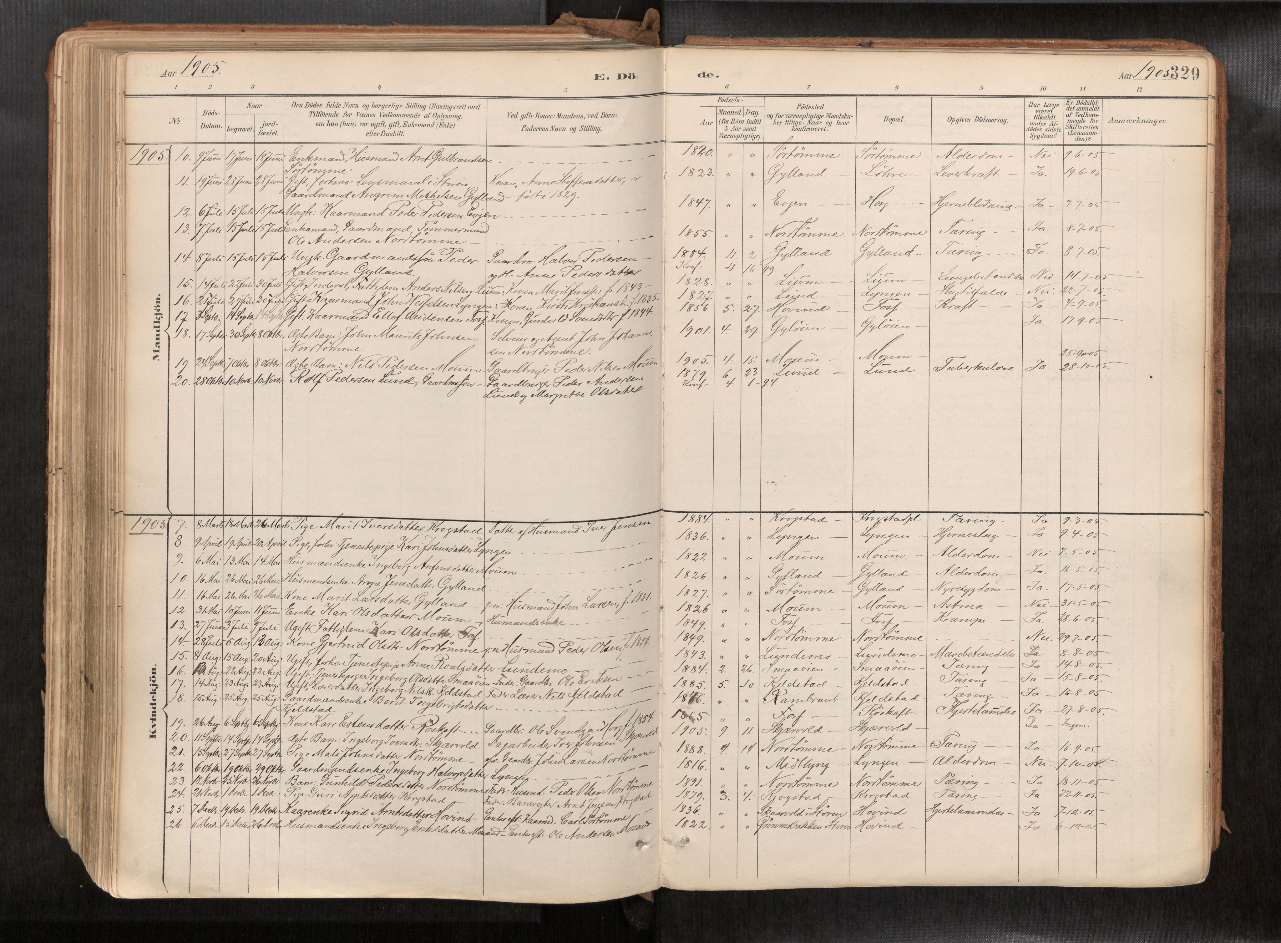 Ministerialprotokoller, klokkerbøker og fødselsregistre - Sør-Trøndelag, SAT/A-1456/692/L1105b: Parish register (official) no. 692A06, 1891-1934, p. 329