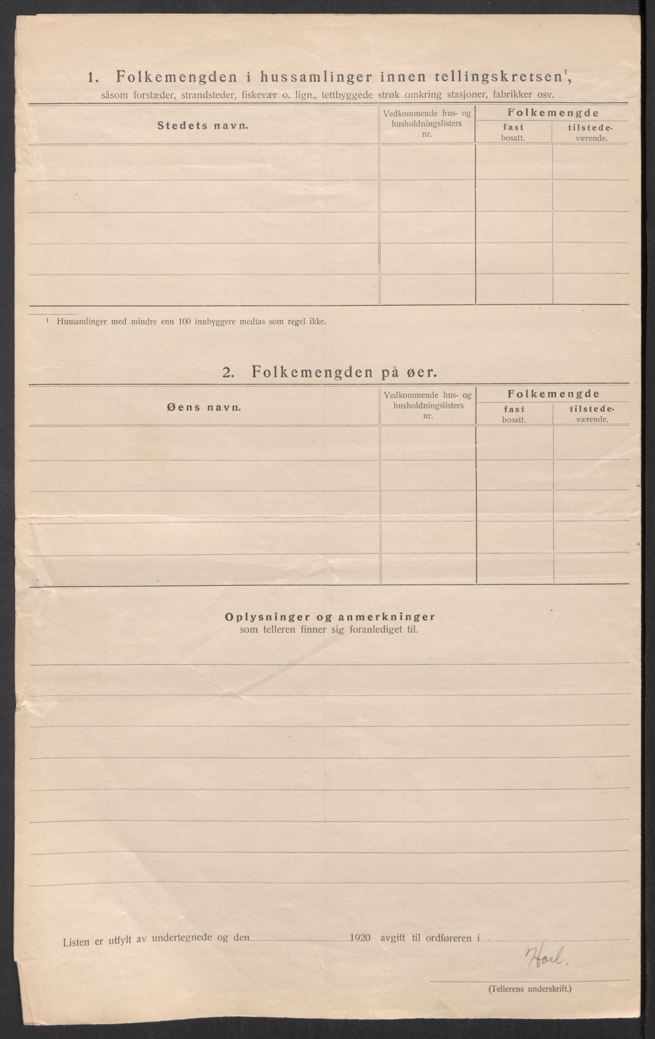 SAT, 1920 census for Oppdal, 1920, p. 20