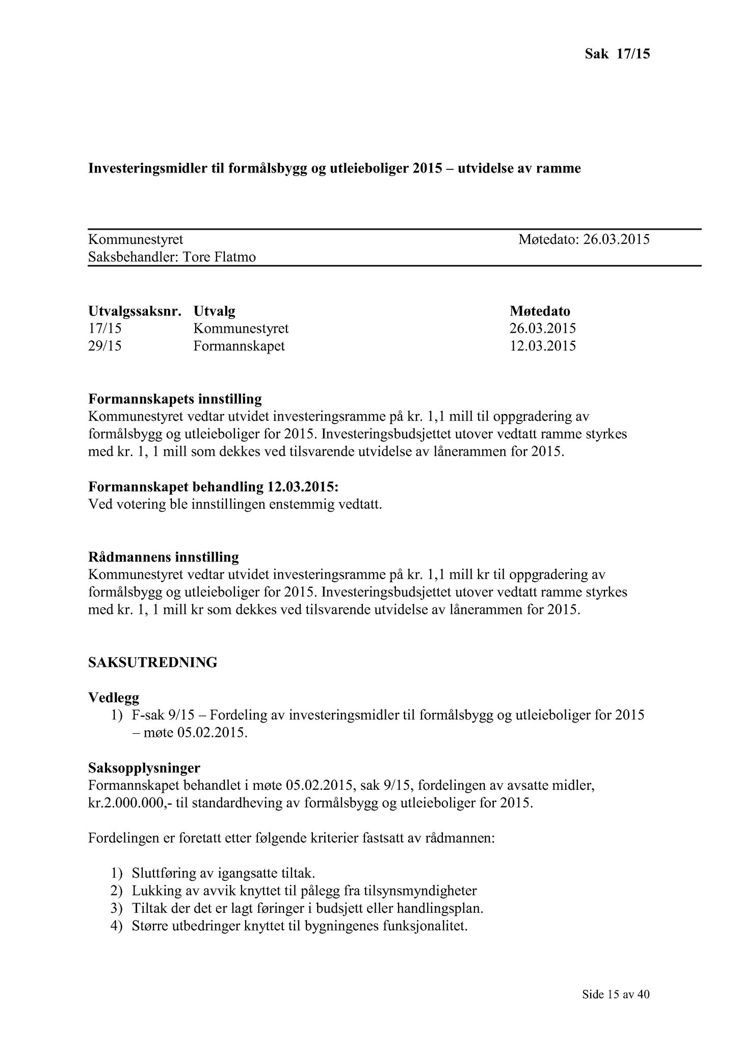 Klæbu Kommune, TRKO/KK/01-KS/L008: Kommunestyret - Møtedokumenter, 2015, p. 233