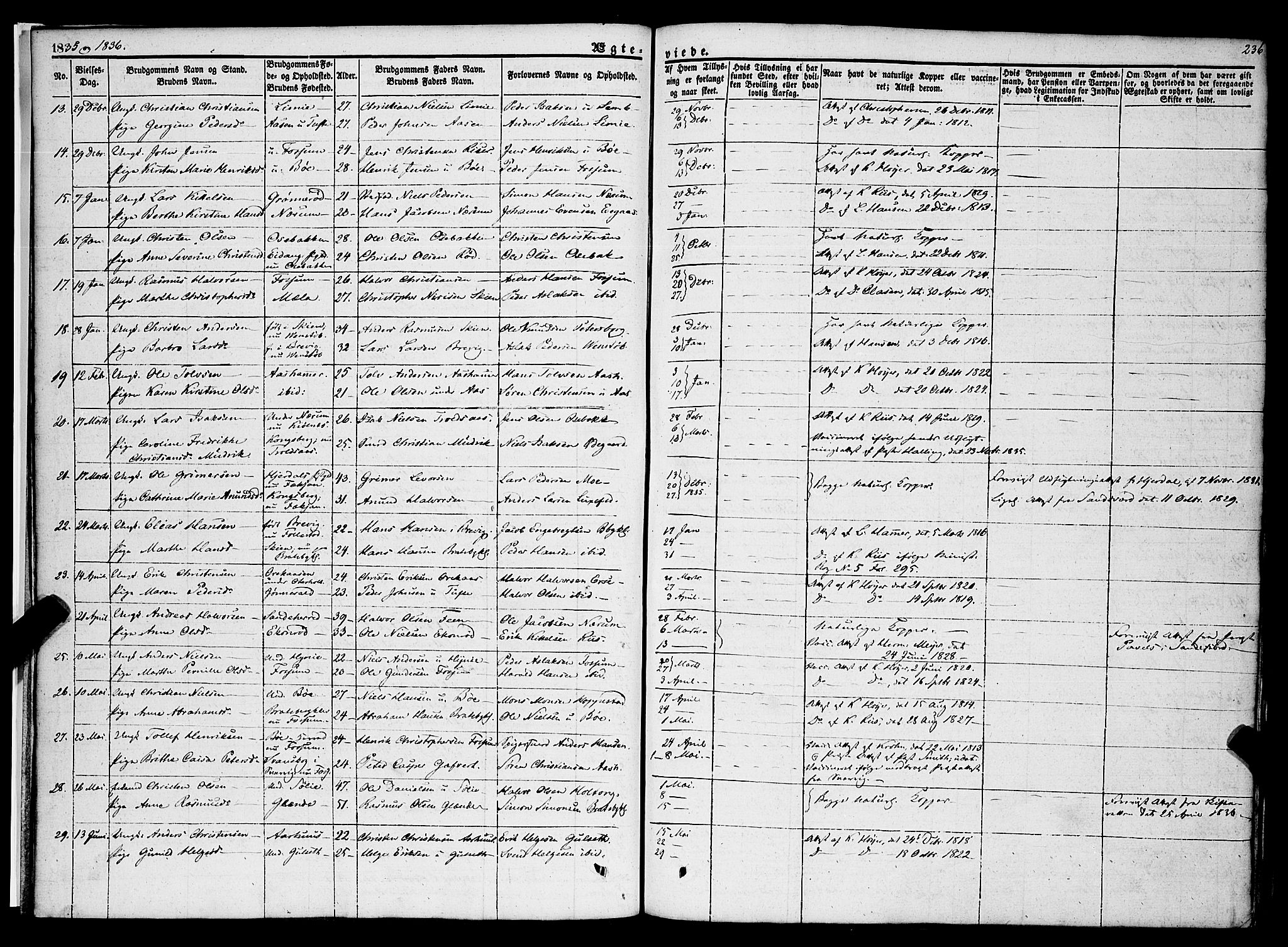 Gjerpen kirkebøker, SAKO/A-265/F/Fa/L0007b: Parish register (official) no. I 7B, 1834-1857, p. 236
