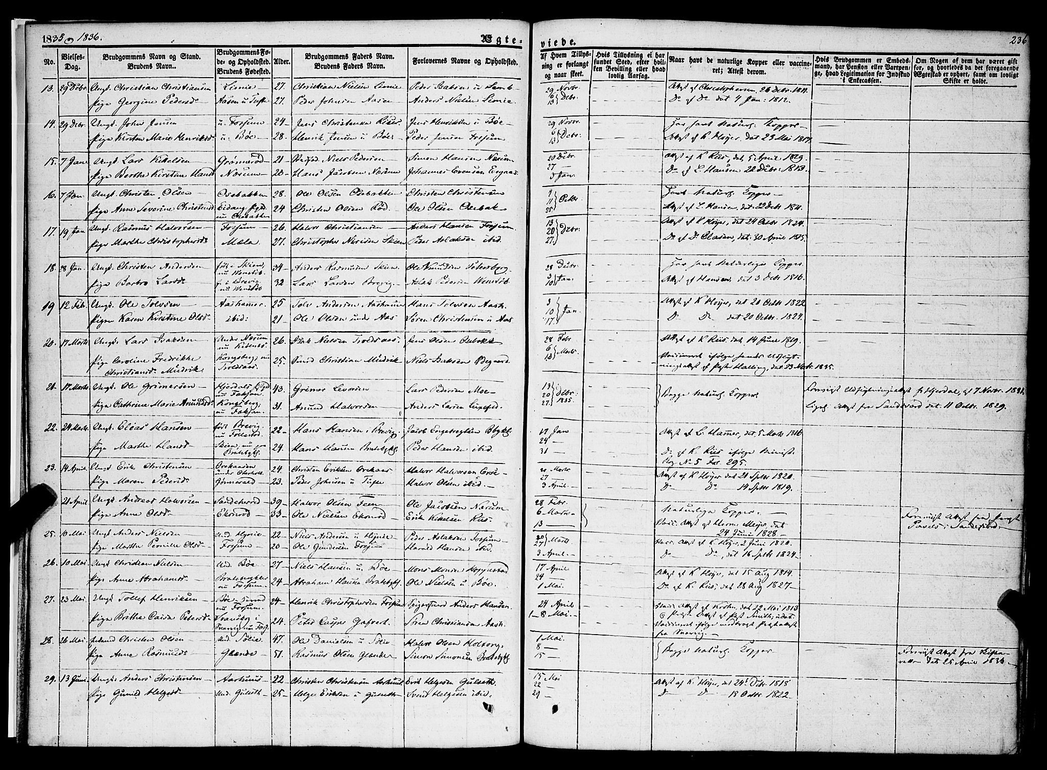 Gjerpen kirkebøker, AV/SAKO-A-265/F/Fa/L0007b: Parish register (official) no. I 7B, 1834-1857, p. 236