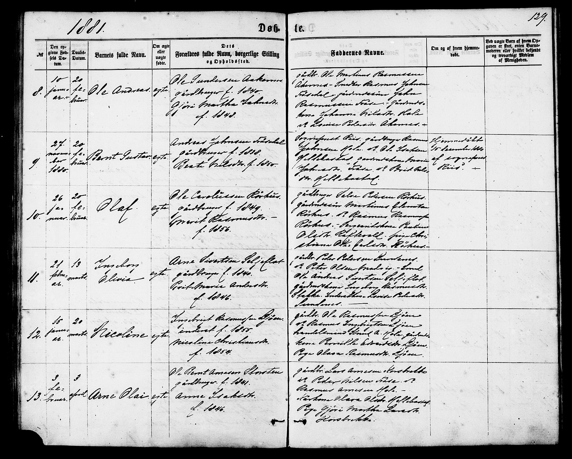 Ministerialprotokoller, klokkerbøker og fødselsregistre - Møre og Romsdal, AV/SAT-A-1454/517/L0226: Parish register (official) no. 517A06, 1862-1881, p. 129