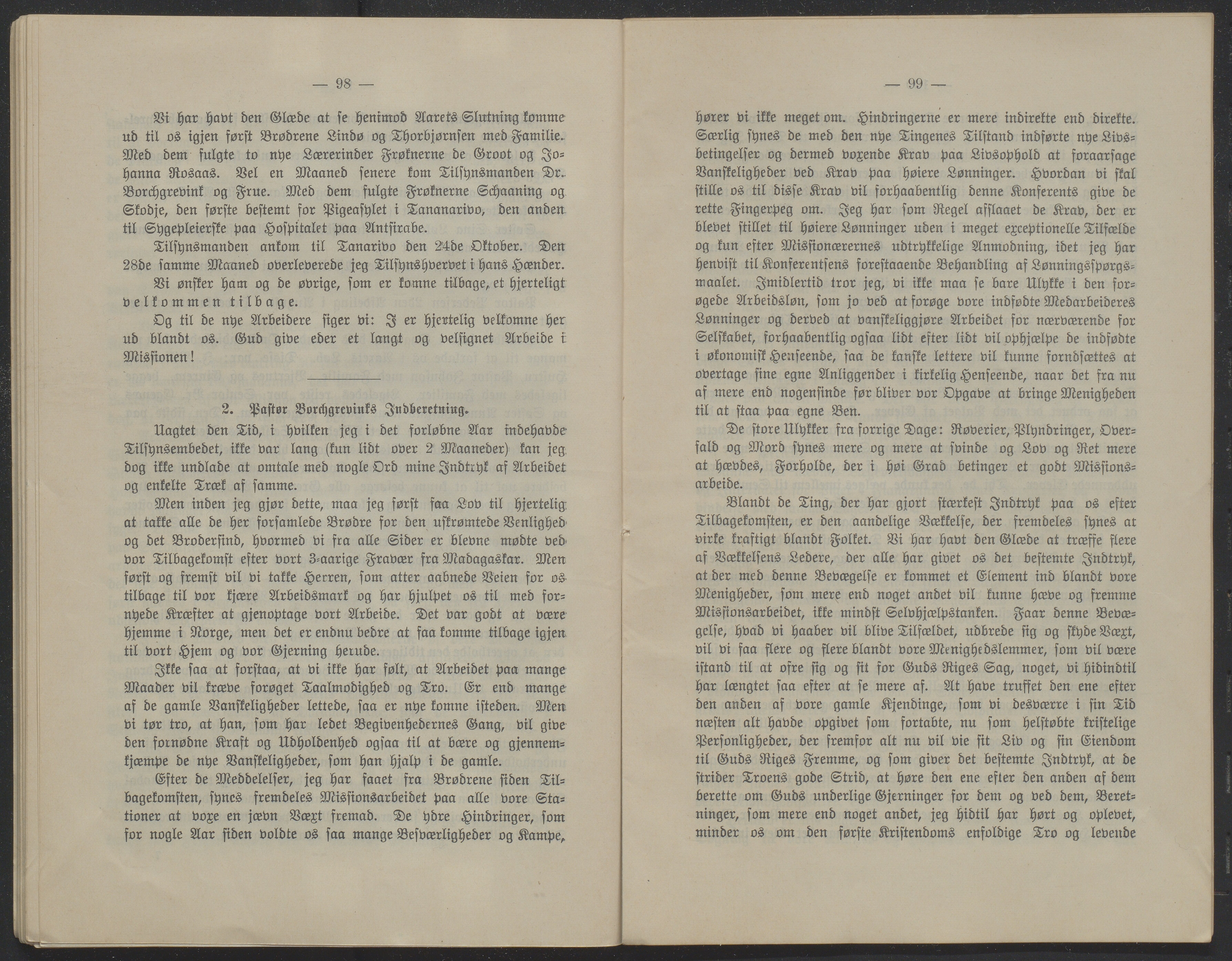 Det Norske Misjonsselskap - hovedadministrasjonen, VID/MA-A-1045/D/Db/Dba/L0340/0002: Beretninger, Bøker, Skrifter o.l   / Årsberetninger. Heftet. 60. , 1901, p. 98-99