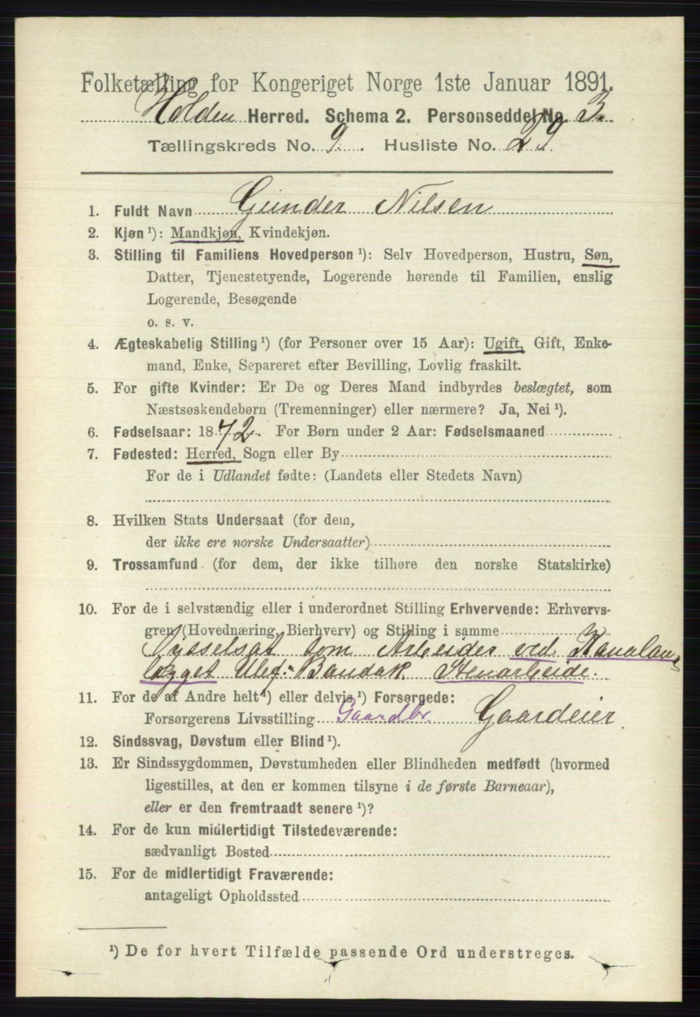 RA, 1891 census for 0819 Holla, 1891, p. 4223