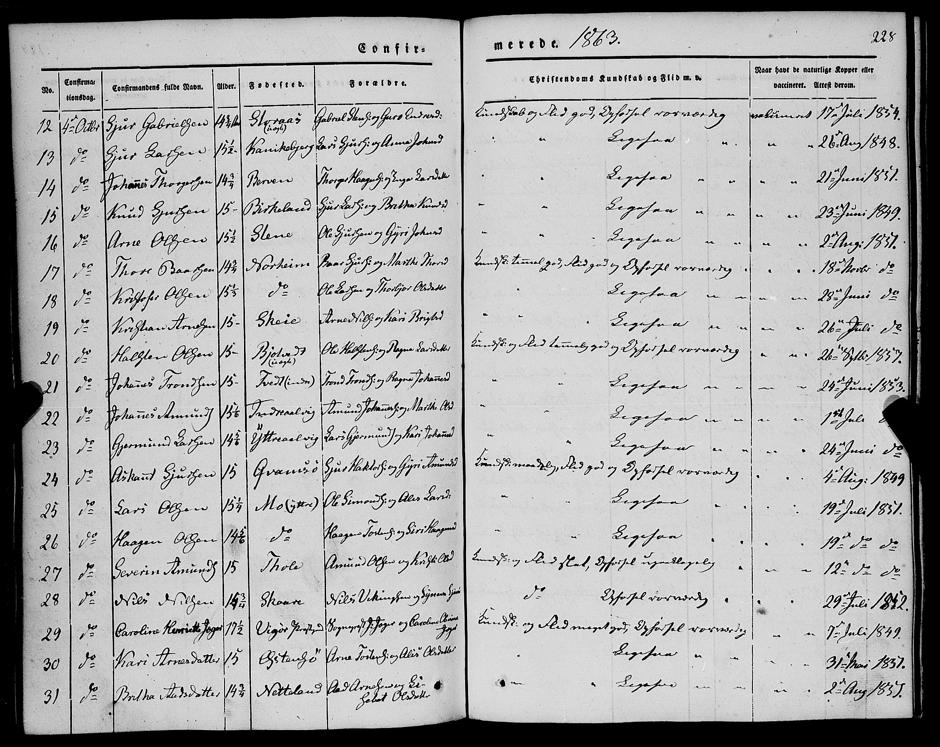 Kvam sokneprestembete, AV/SAB-A-76201/H/Haa: Parish register (official) no. A 8, 1844-1863, p. 228