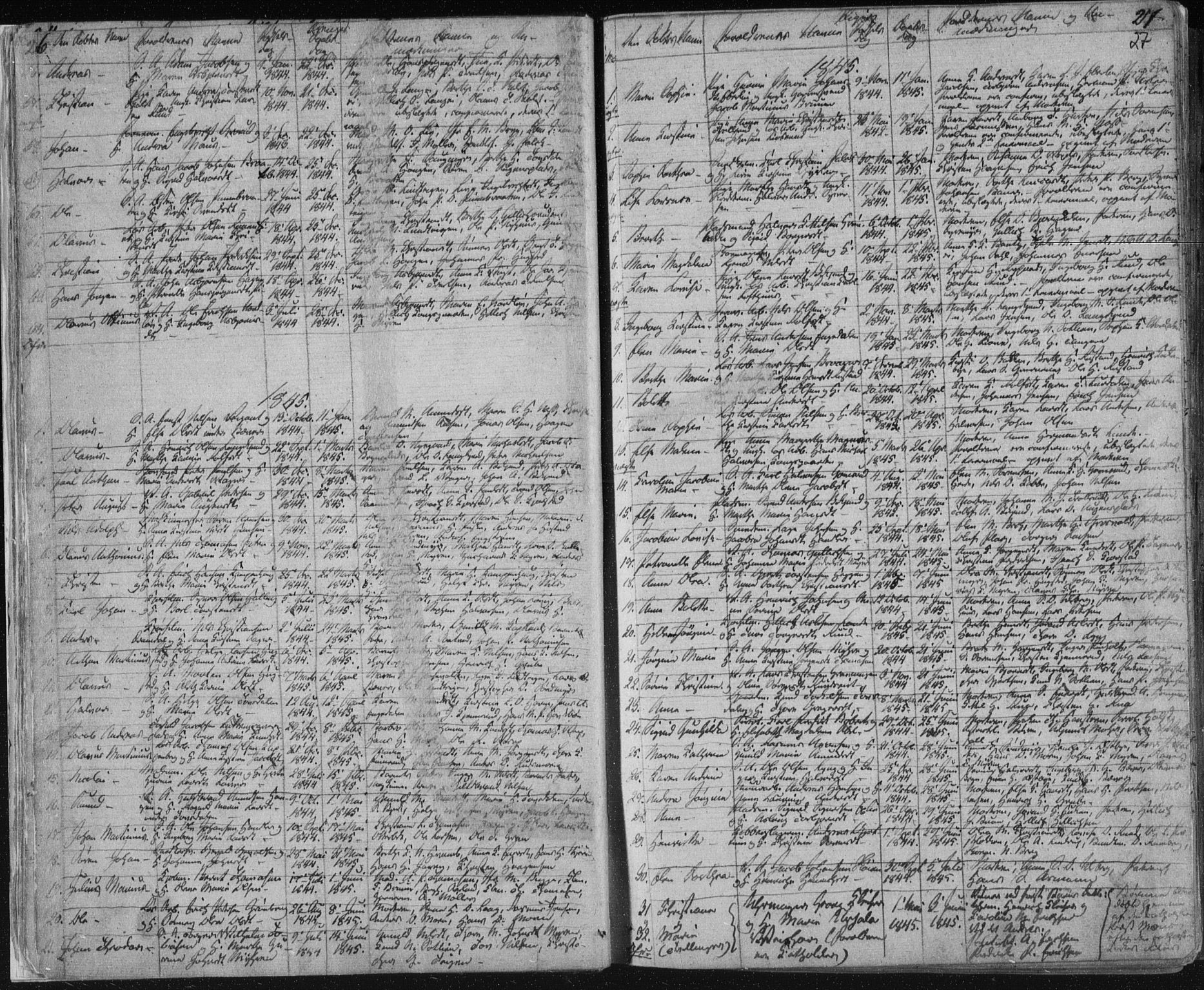 Kongsberg kirkebøker, SAKO/A-22/F/Fa/L0009: Parish register (official) no. I 9, 1839-1858, p. 26-27