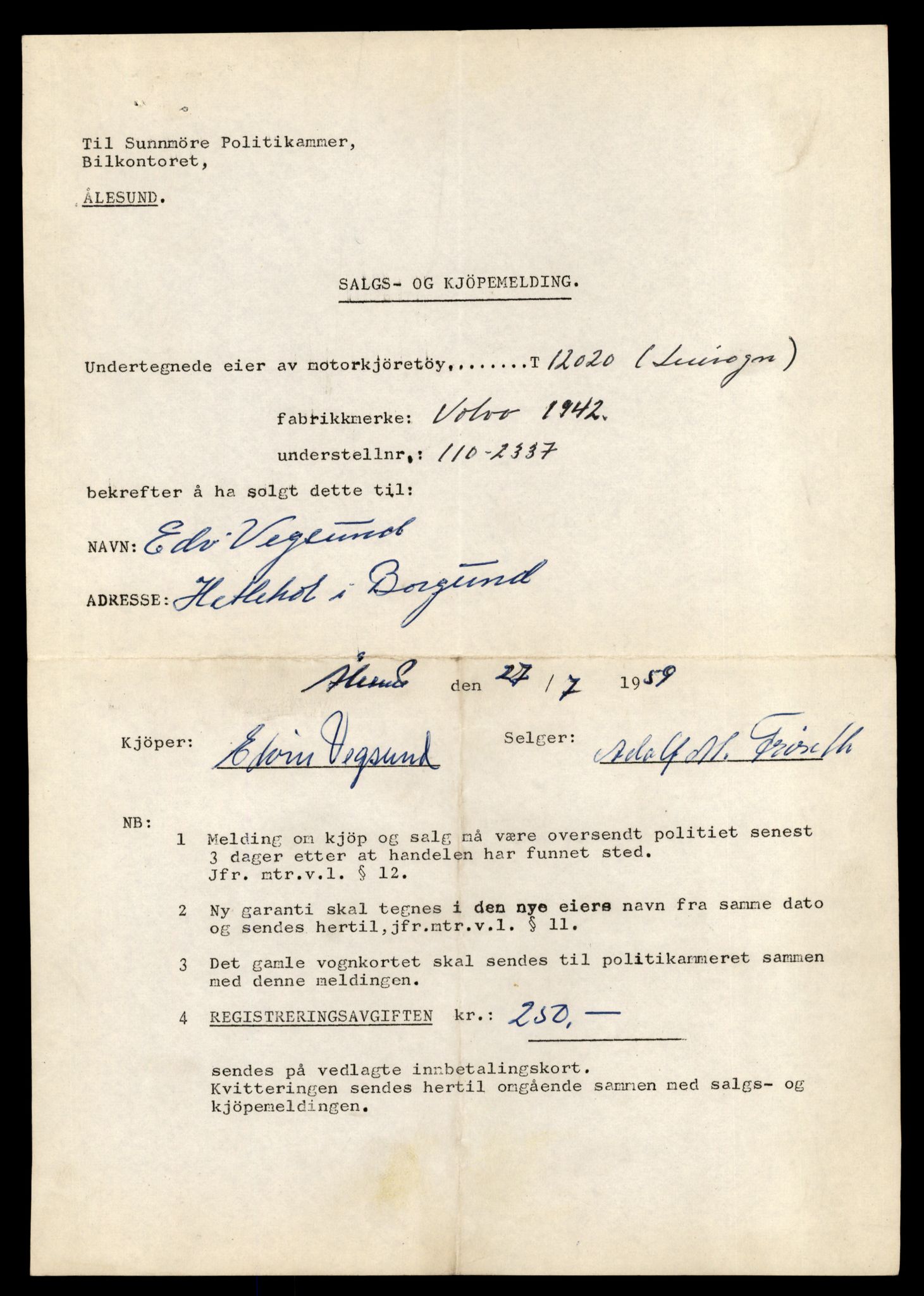 Møre og Romsdal vegkontor - Ålesund trafikkstasjon, AV/SAT-A-4099/F/Fe/L0035: Registreringskort for kjøretøy T 12653 - T 12829, 1927-1998, p. 2528