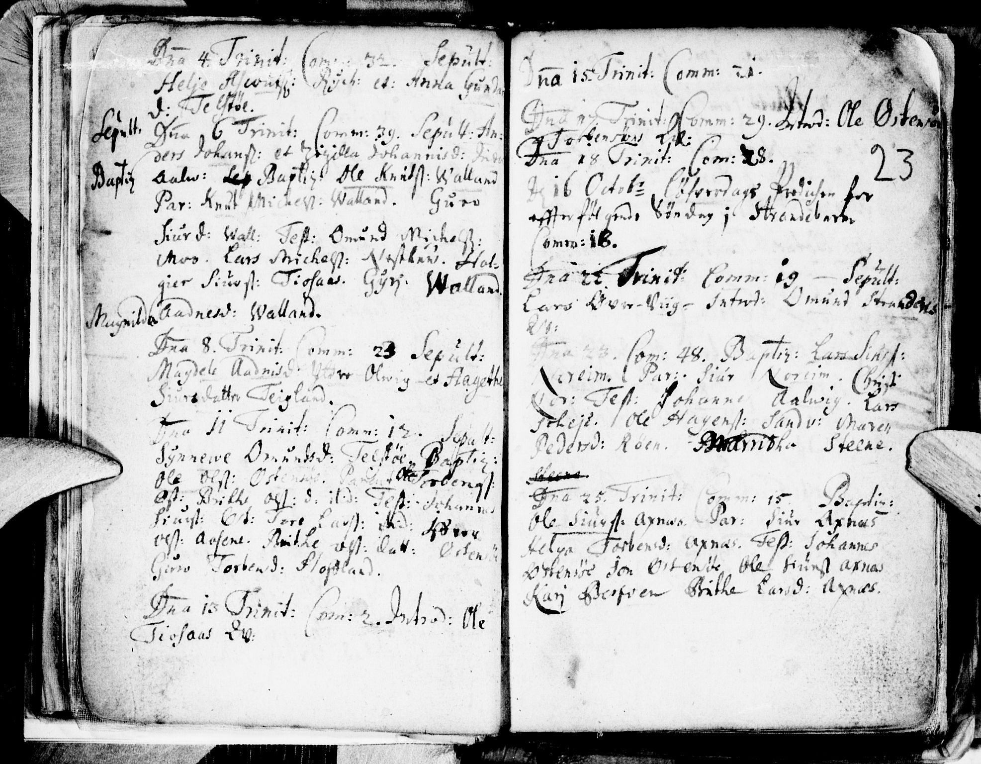 Kvam sokneprestembete, SAB/A-76201/H/Haa: Parish register (official) no. A 1, 1690-1741, p. 23