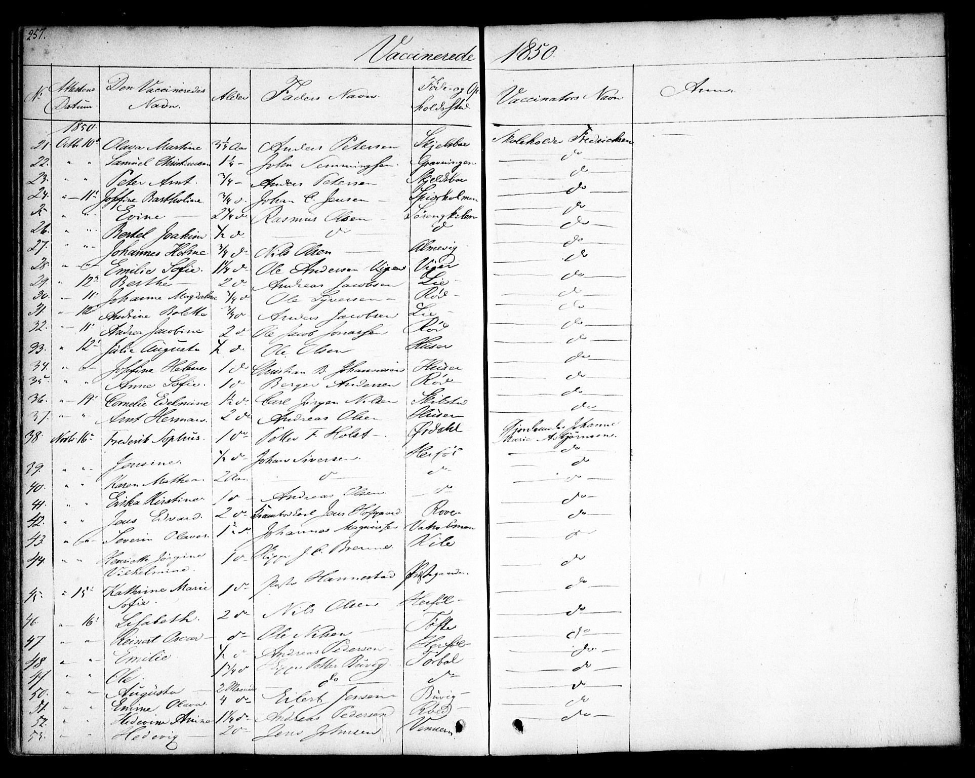 Hvaler prestekontor Kirkebøker, AV/SAO-A-2001/F/Fa/L0006: Parish register (official) no. I 6, 1846-1863, p. 257