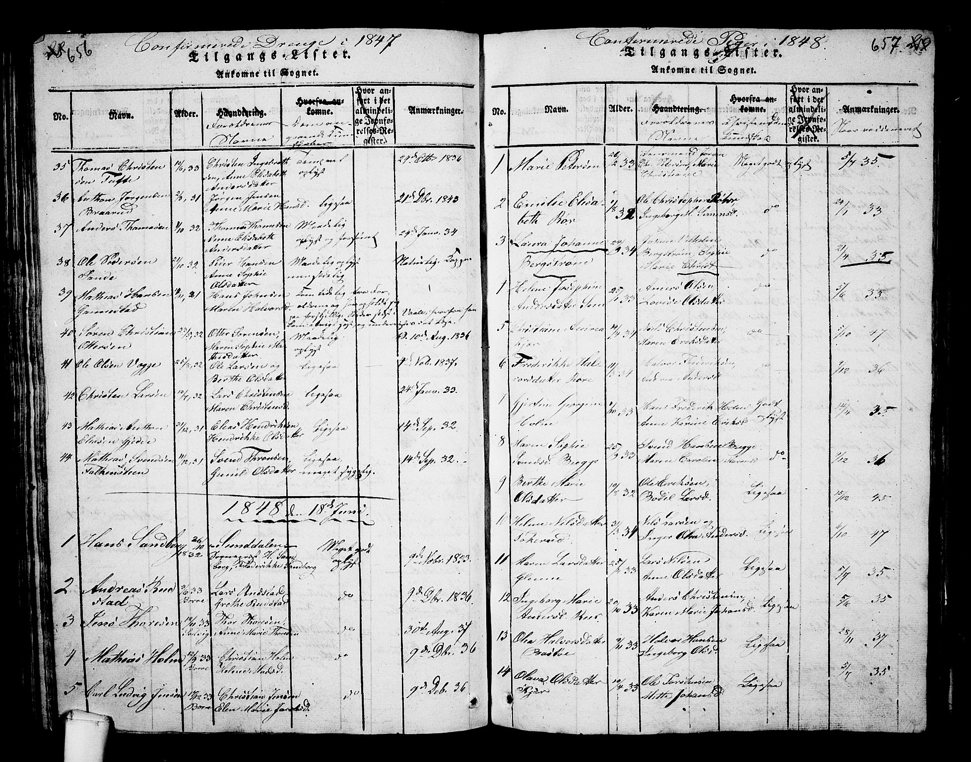 Borre kirkebøker, AV/SAKO-A-338/G/Ga/L0001: Parish register (copy) no. I 1, 1815-1851, p. 656-657