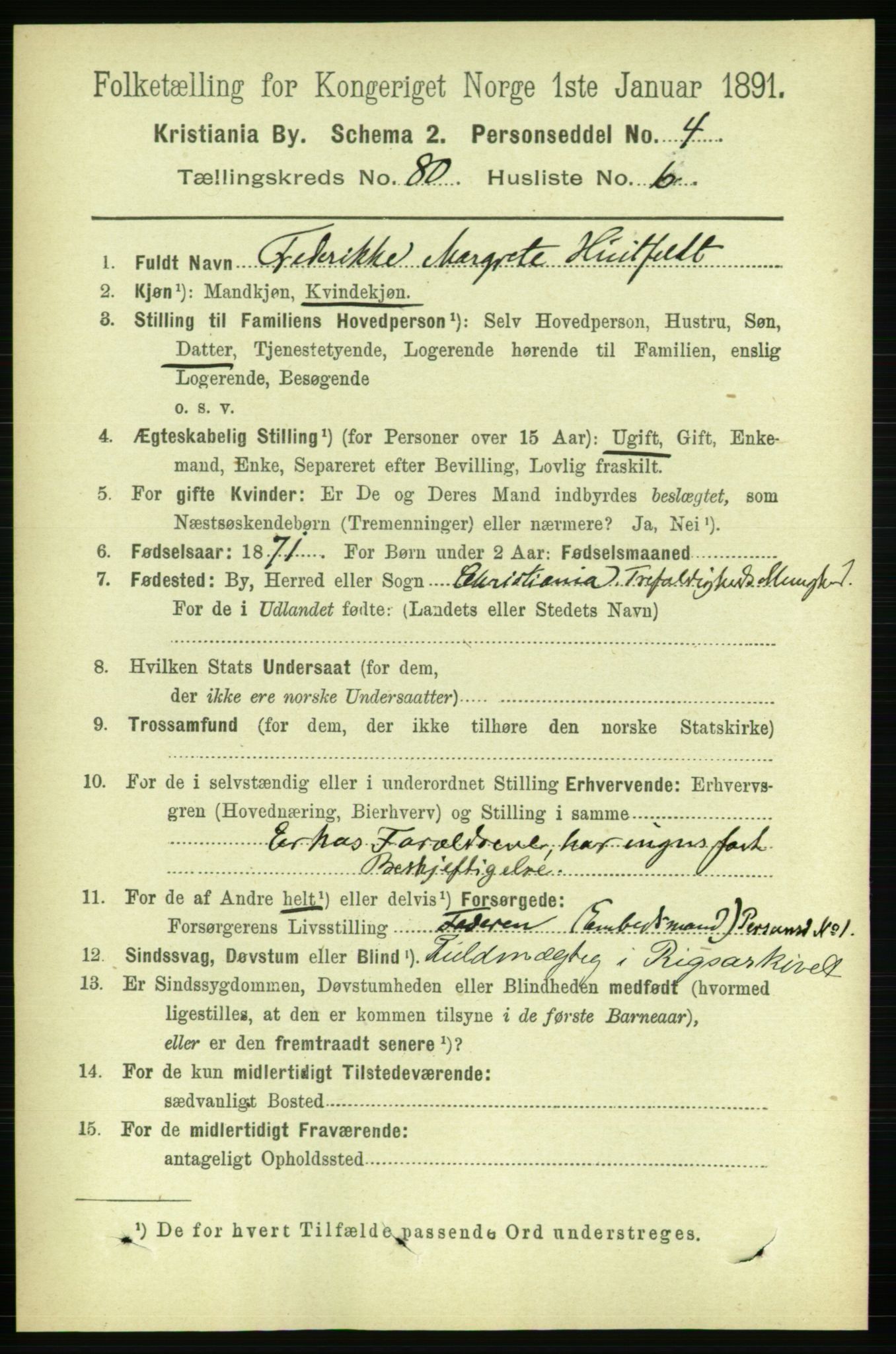 RA, 1891 census for 0301 Kristiania, 1891, p. 41328