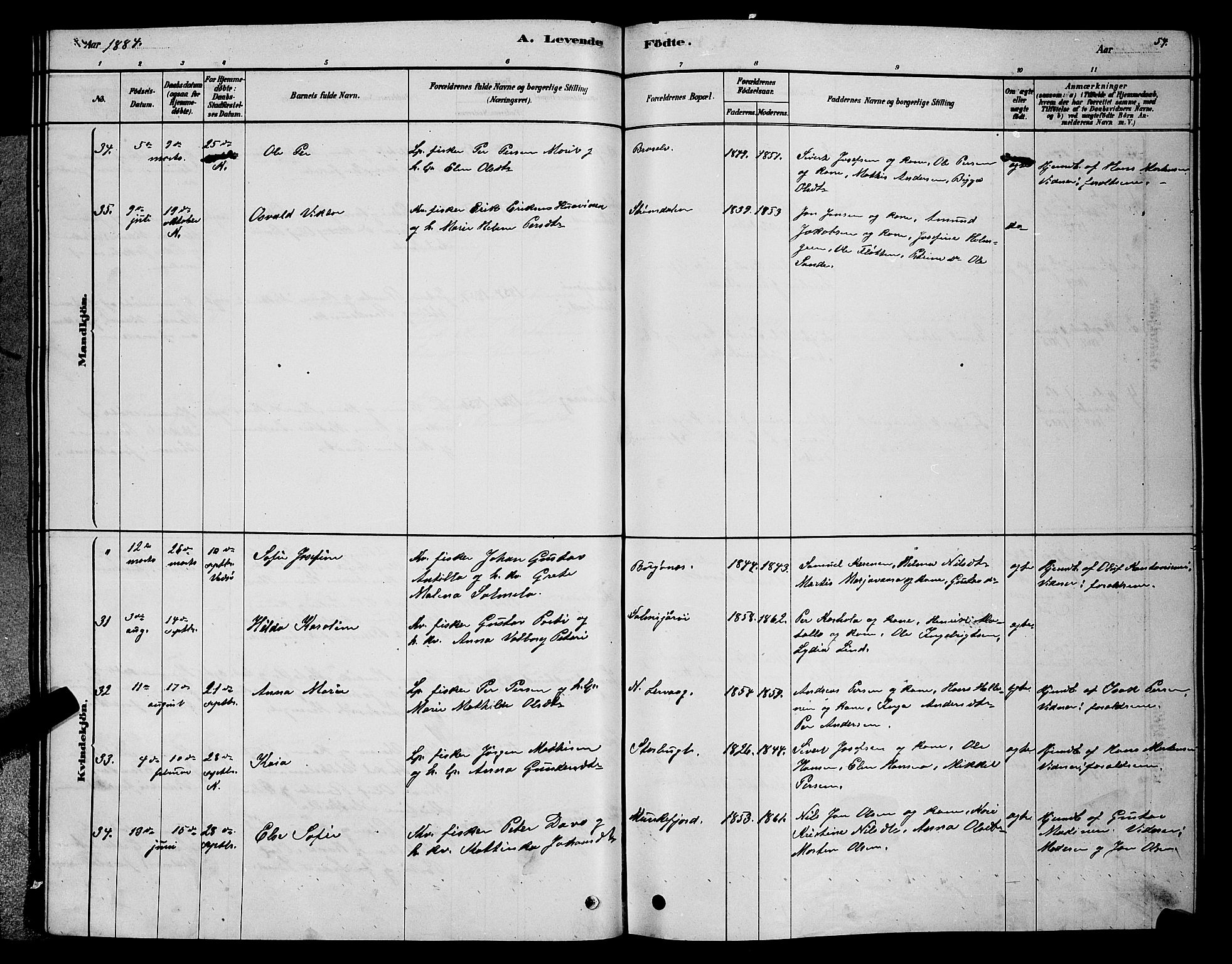 Sør-Varanger sokneprestkontor, AV/SATØ-S-1331/H/Hb/L0003klokker: Parish register (copy) no. 3, 1878-1891, p. 54