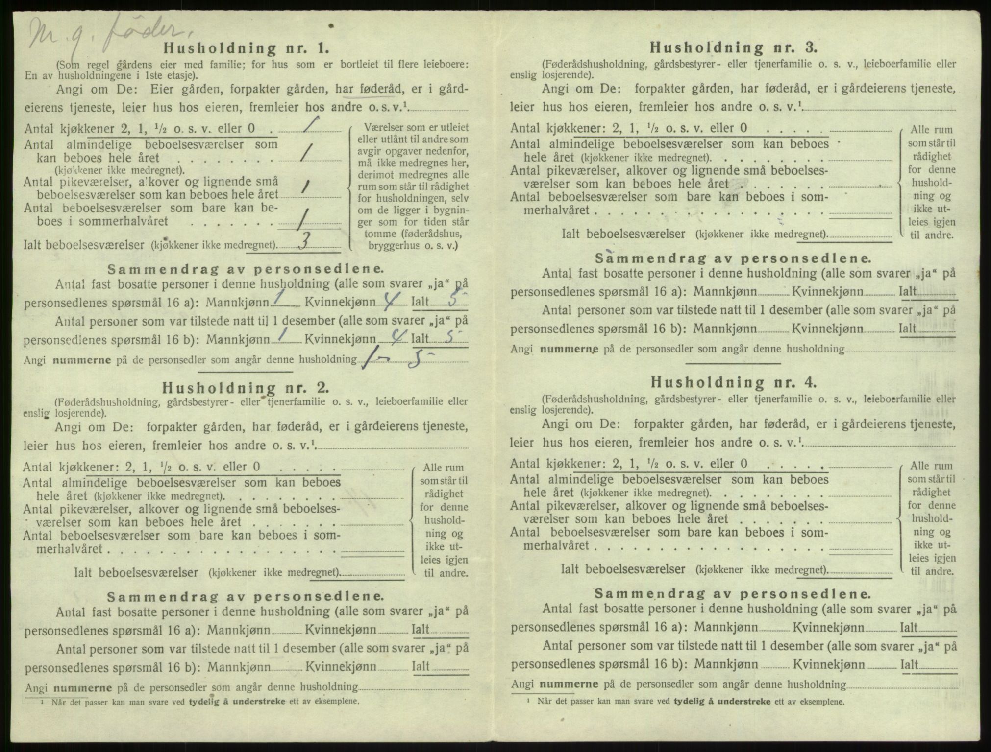 SAB, 1920 census for Lindås, 1920, p. 383