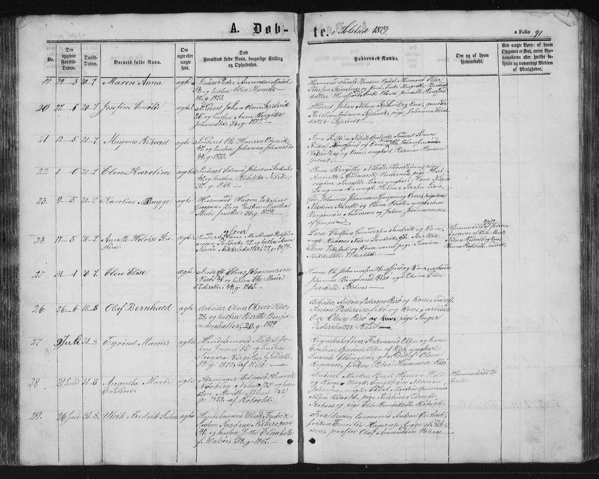 Ministerialprotokoller, klokkerbøker og fødselsregistre - Nordland, AV/SAT-A-1459/810/L0159: Parish register (copy) no. 810C02 /2, 1863-1883, p. 91