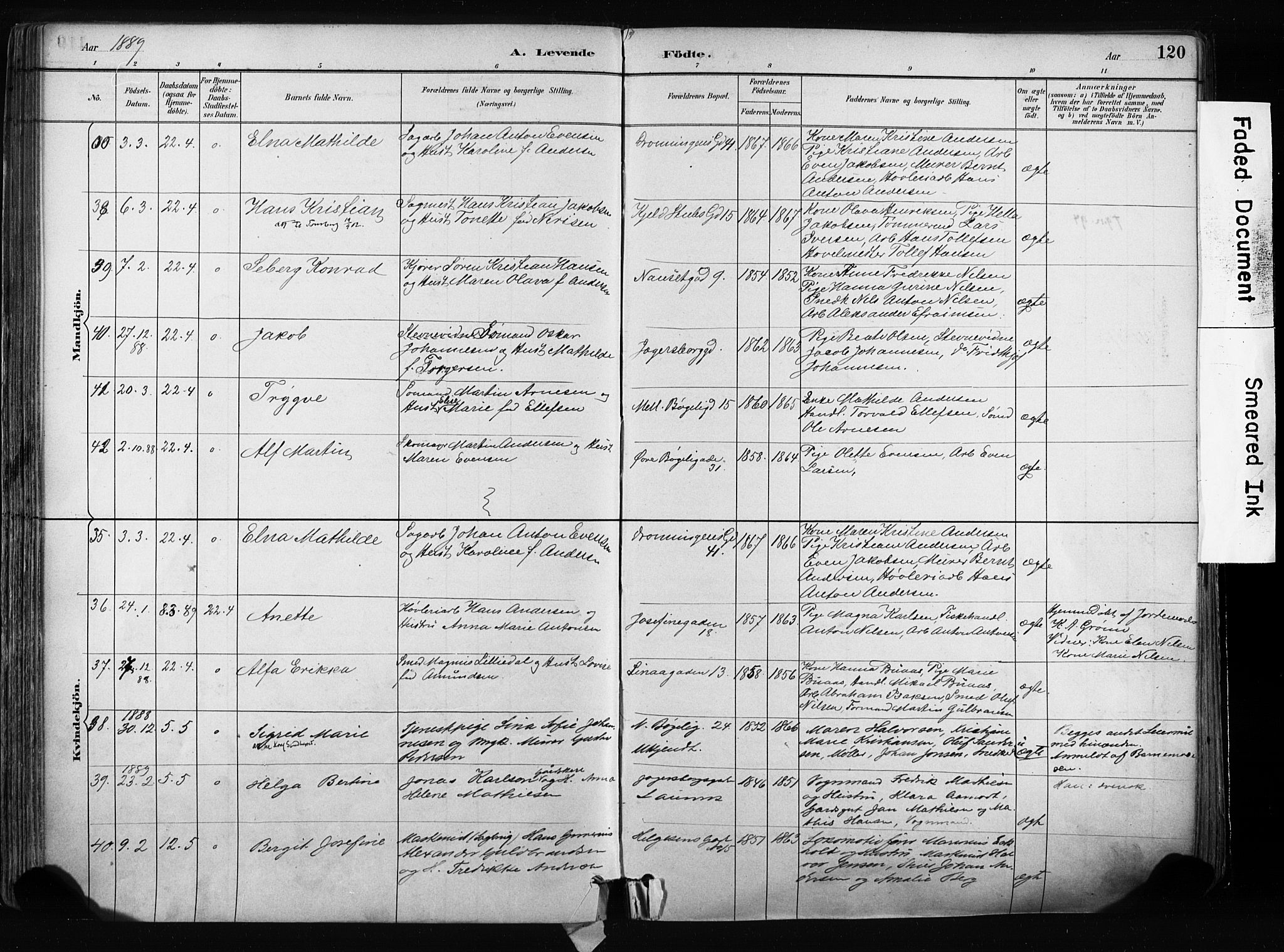 Larvik kirkebøker, AV/SAKO-A-352/F/Fa/L0009: Parish register (official) no. I 9, 1884-1904, p. 120