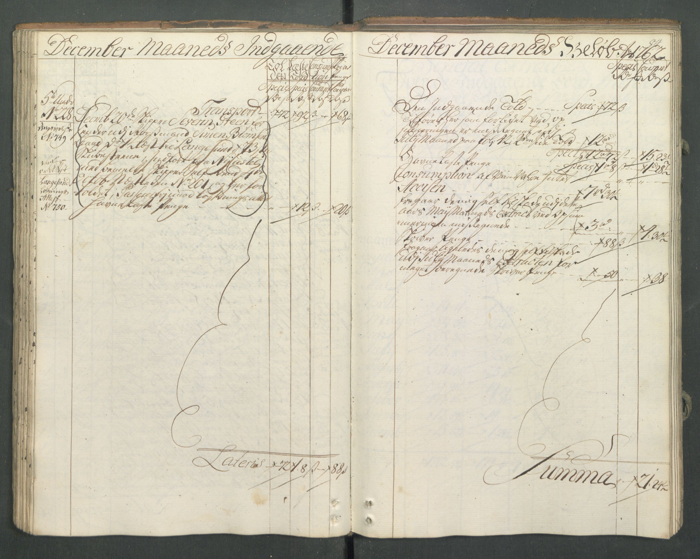 Generaltollkammeret, tollregnskaper, AV/RA-EA-5490/R13/L0032/0001: Tollregnskaper Kragerø / Inngående hovedtollbok, 1762, p. 83b-84a