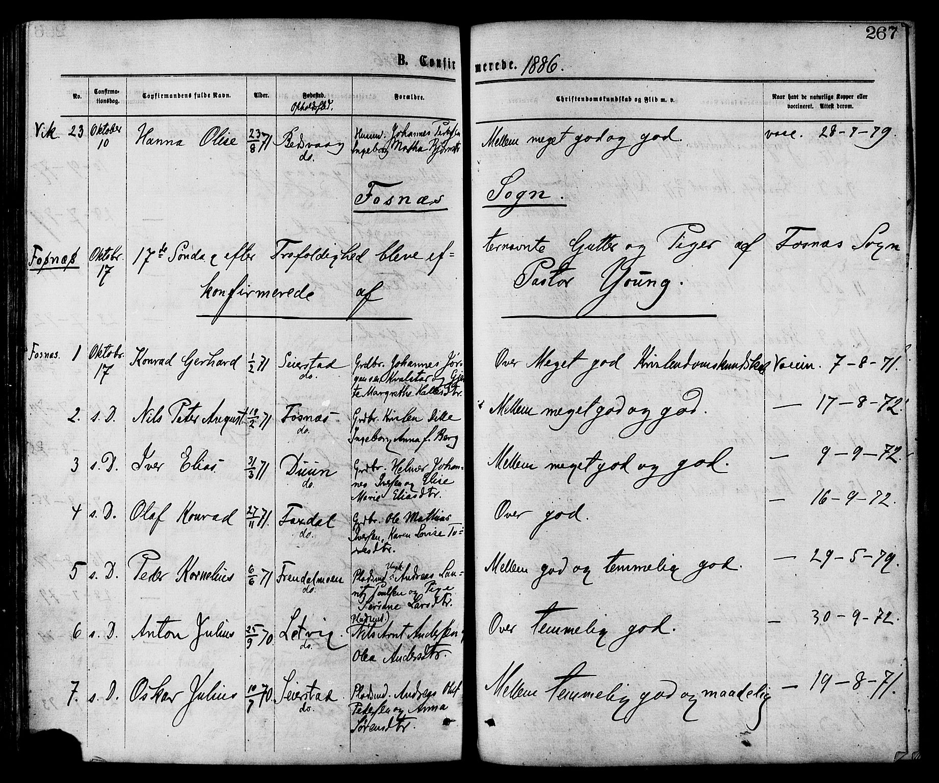 Ministerialprotokoller, klokkerbøker og fødselsregistre - Nord-Trøndelag, AV/SAT-A-1458/773/L0616: Parish register (official) no. 773A07, 1870-1887, p. 267