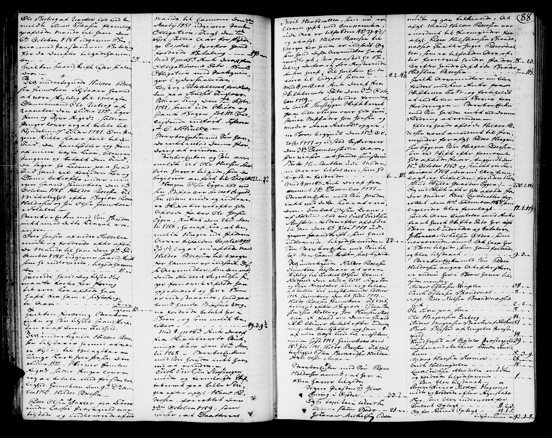 Østerdalen sorenskriveri, SAH/TING-032/J/Ja/L0004: Skifteprotokoll, 1781-1785, p. 87b-88a