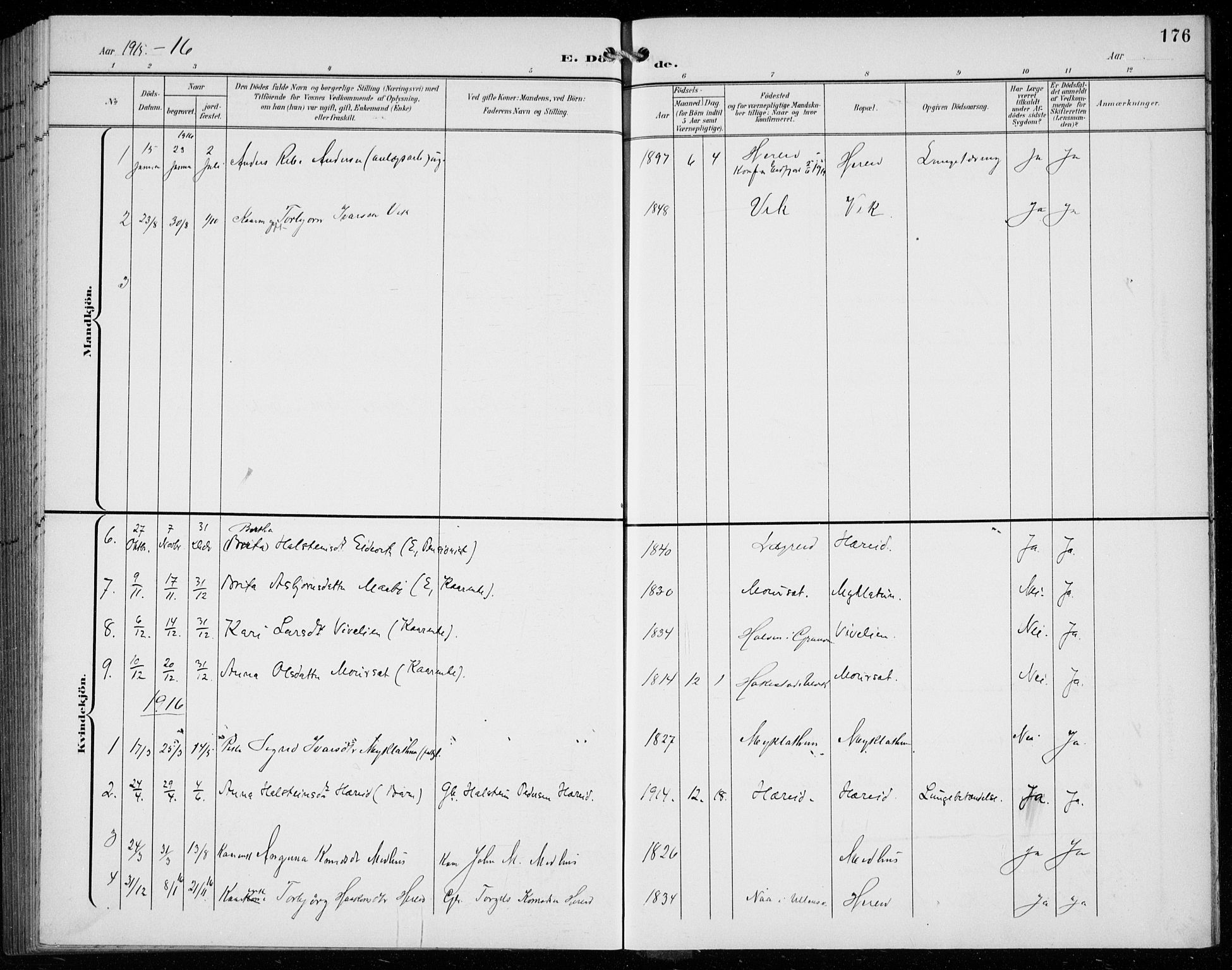 Ullensvang sokneprestembete, SAB/A-78701/H/Hab: Parish register (copy) no. C  3, 1899-1932, p. 176