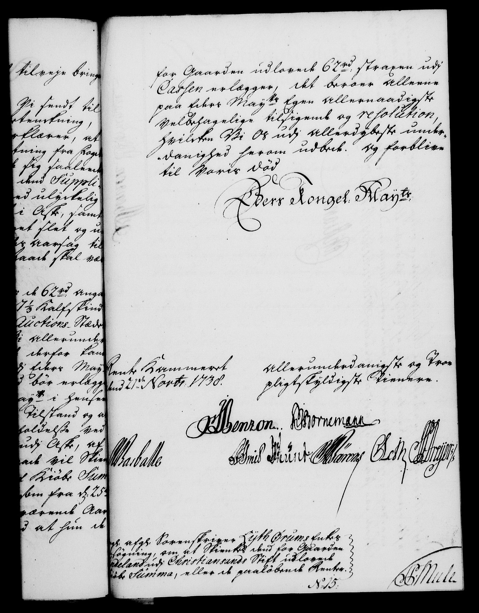 Rentekammeret, Kammerkanselliet, RA/EA-3111/G/Gf/Gfa/L0021: Norsk relasjons- og resolusjonsprotokoll (merket RK 52.21), 1738, p. 583