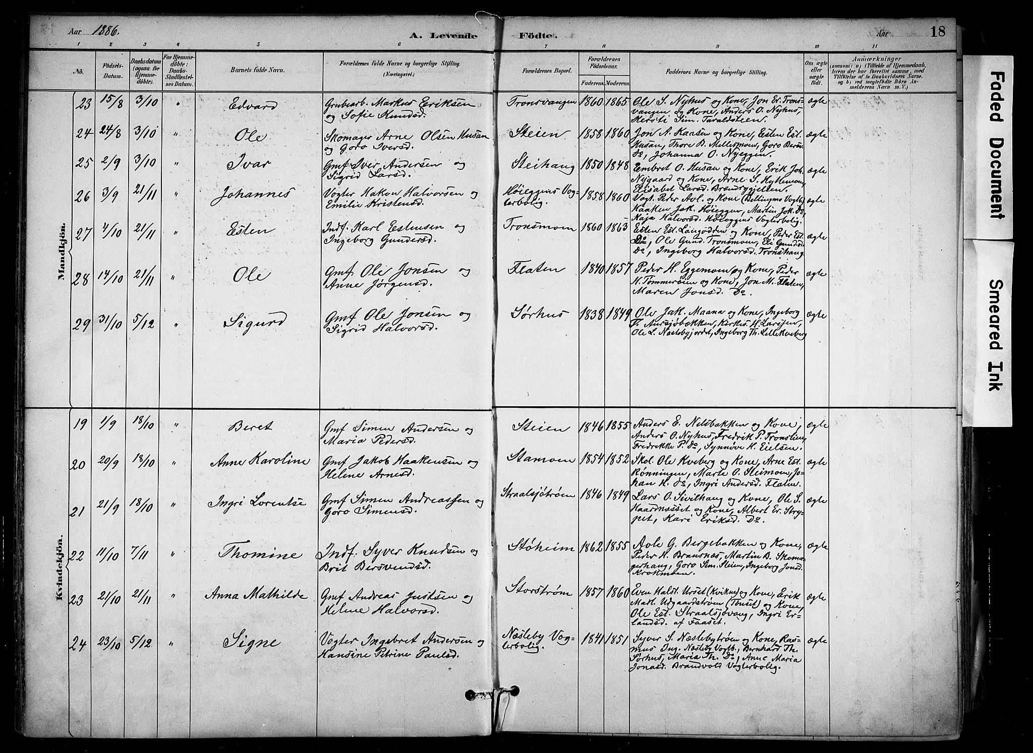 Alvdal prestekontor, SAH/PREST-060/H/Ha/Haa/L0002: Parish register (official) no. 2, 1883-1906, p. 18