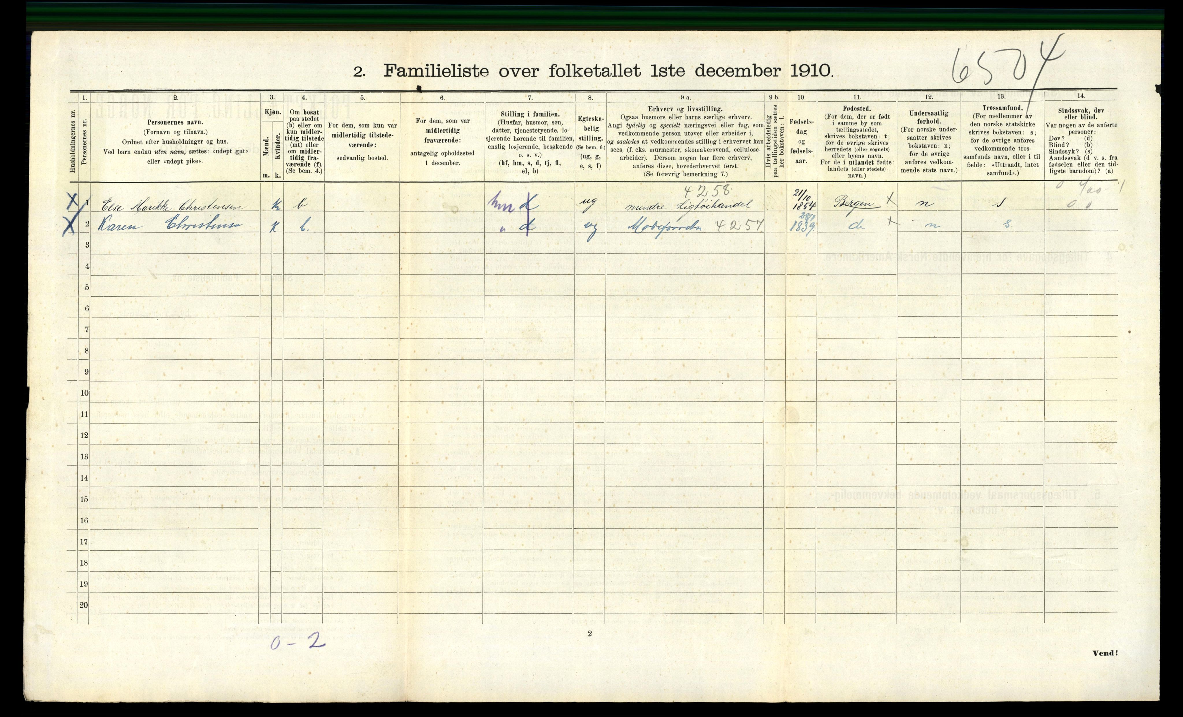 RA, 1910 census for Bergen, 1910, p. 20090