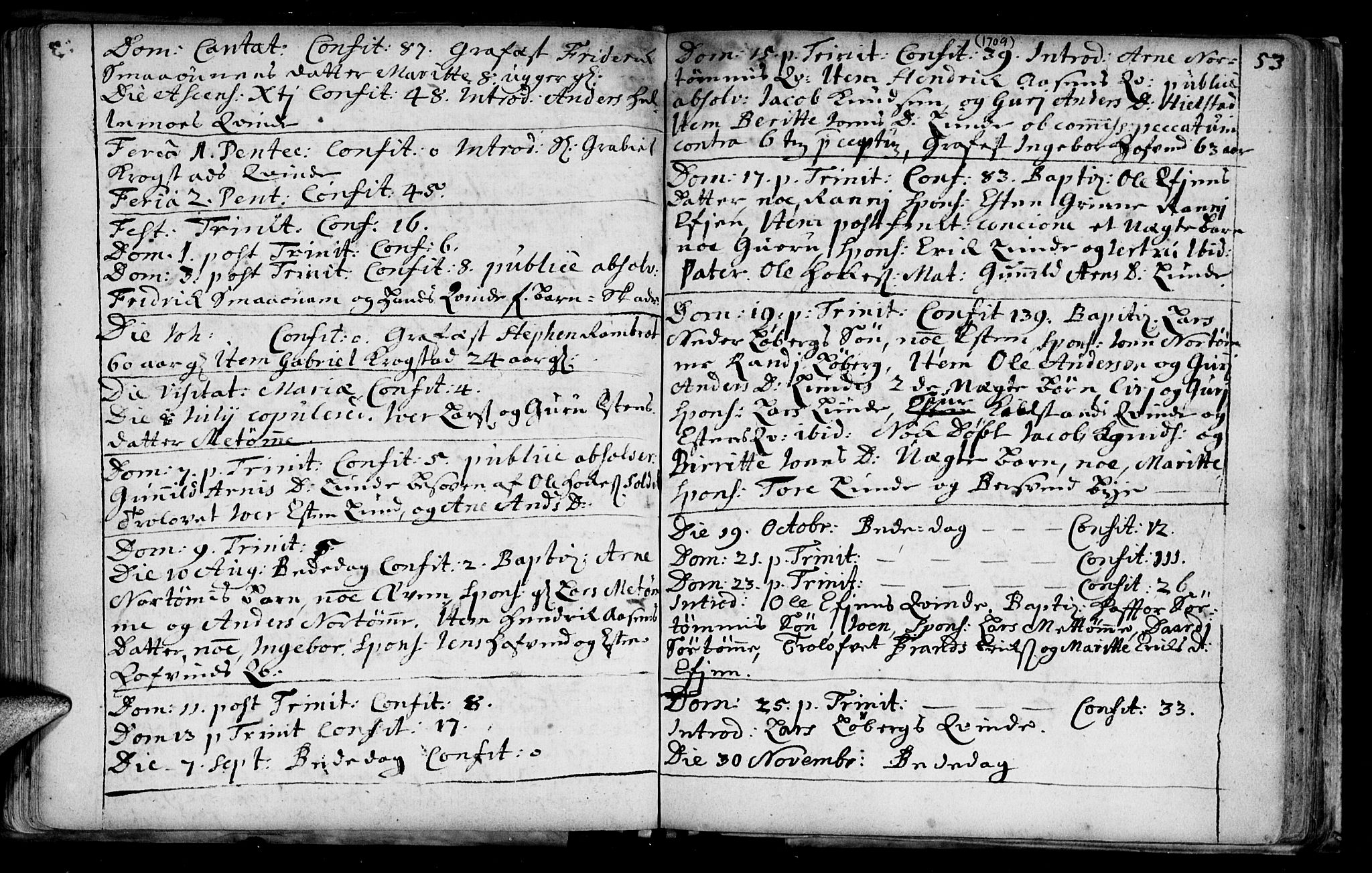 Ministerialprotokoller, klokkerbøker og fødselsregistre - Sør-Trøndelag, SAT/A-1456/692/L1101: Parish register (official) no. 692A01, 1690-1746, p. 53